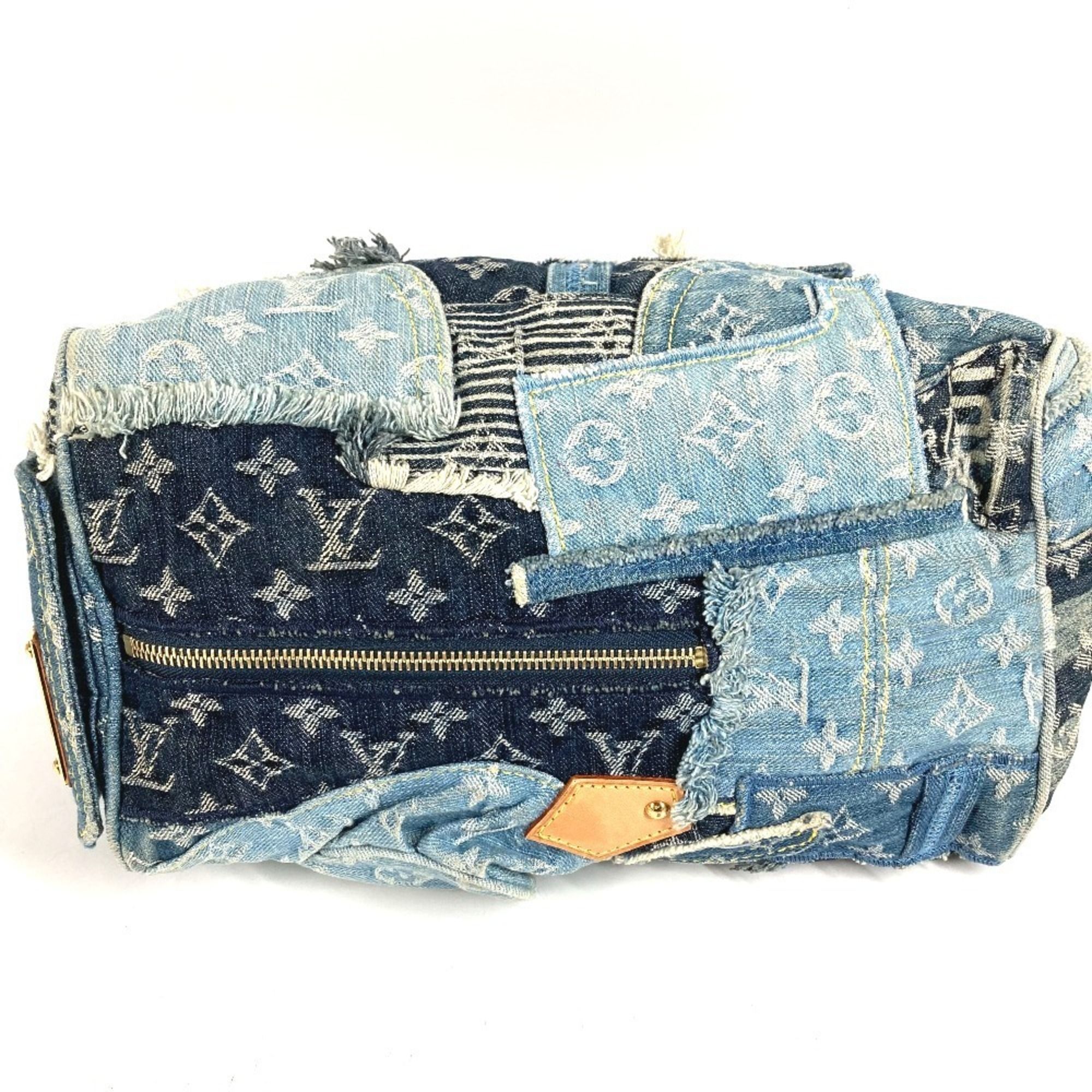 Monogram Denim Canvas Boston Bag Handbag (Pre-Owned) - Louis Vuitton - Modalova
