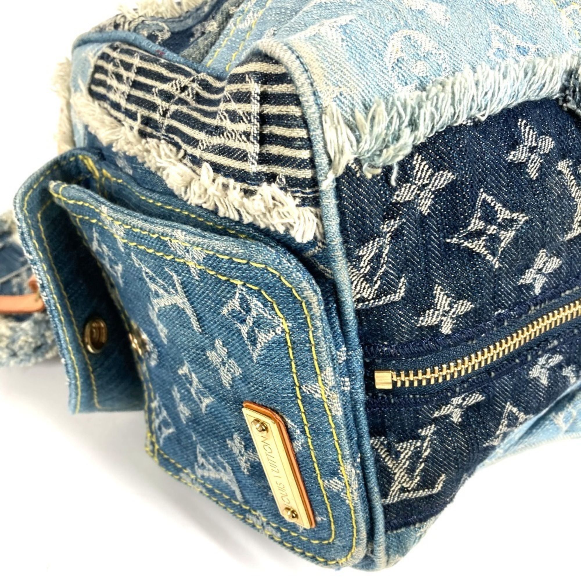 Monogram Denim Canvas Boston Bag Handbag (Pre-Owned) - Louis Vuitton - Modalova