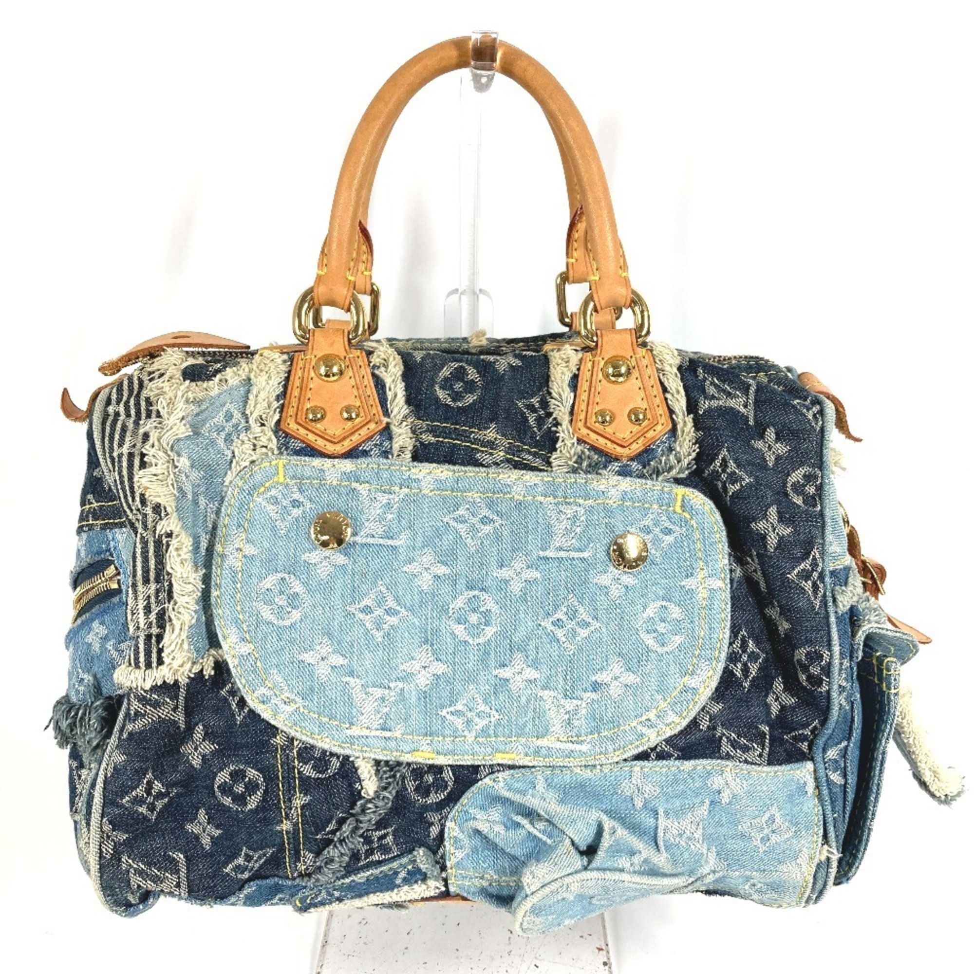 Monogram Denim Canvas Boston Bag Handbag (Pre-Owned) - Louis Vuitton - Modalova
