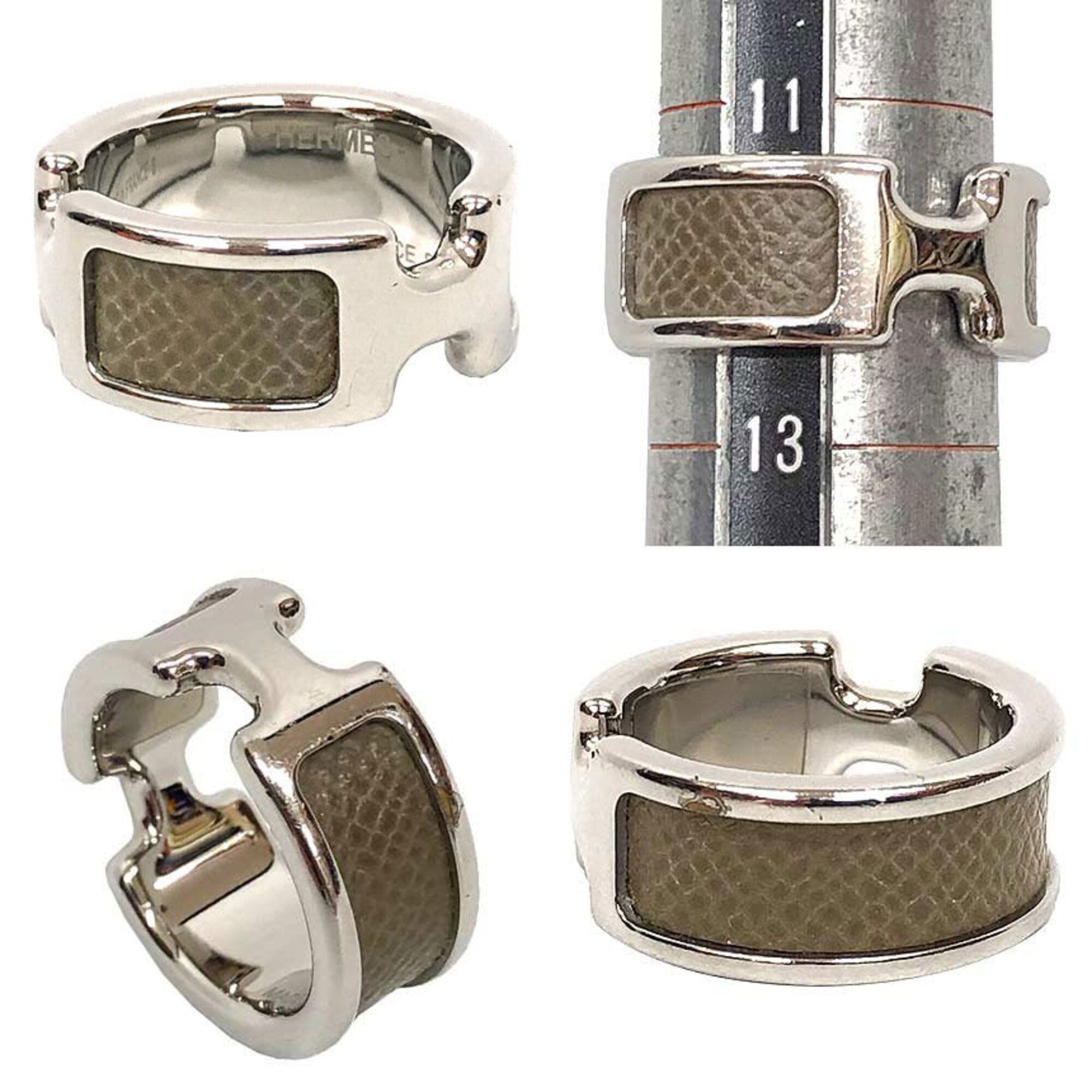 Leather Metal Band Ring (Pre-Owned) - Hermes - Modalova