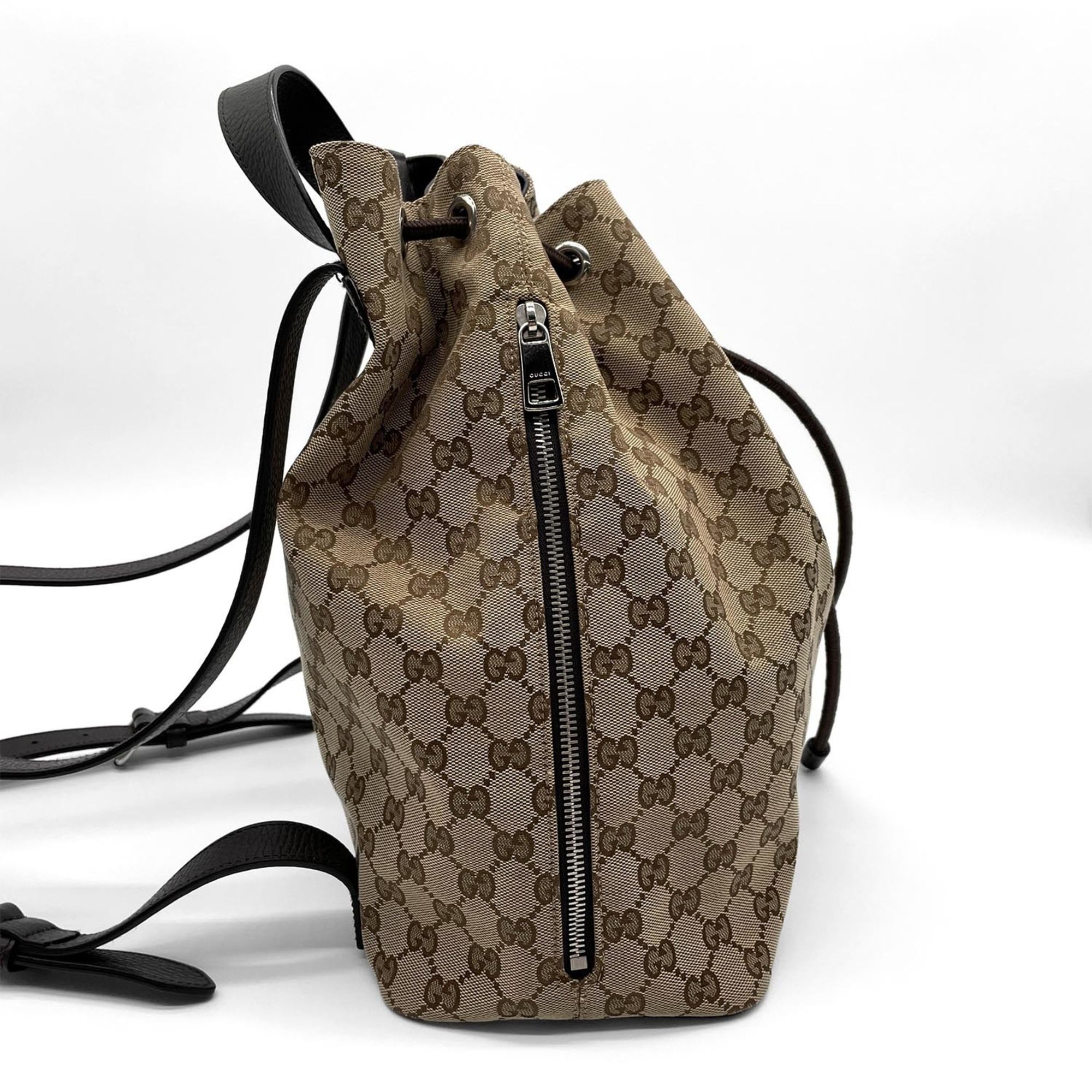 Gg Canvas Leather Backpack (Pre-Owned) - Gucci - Modalova