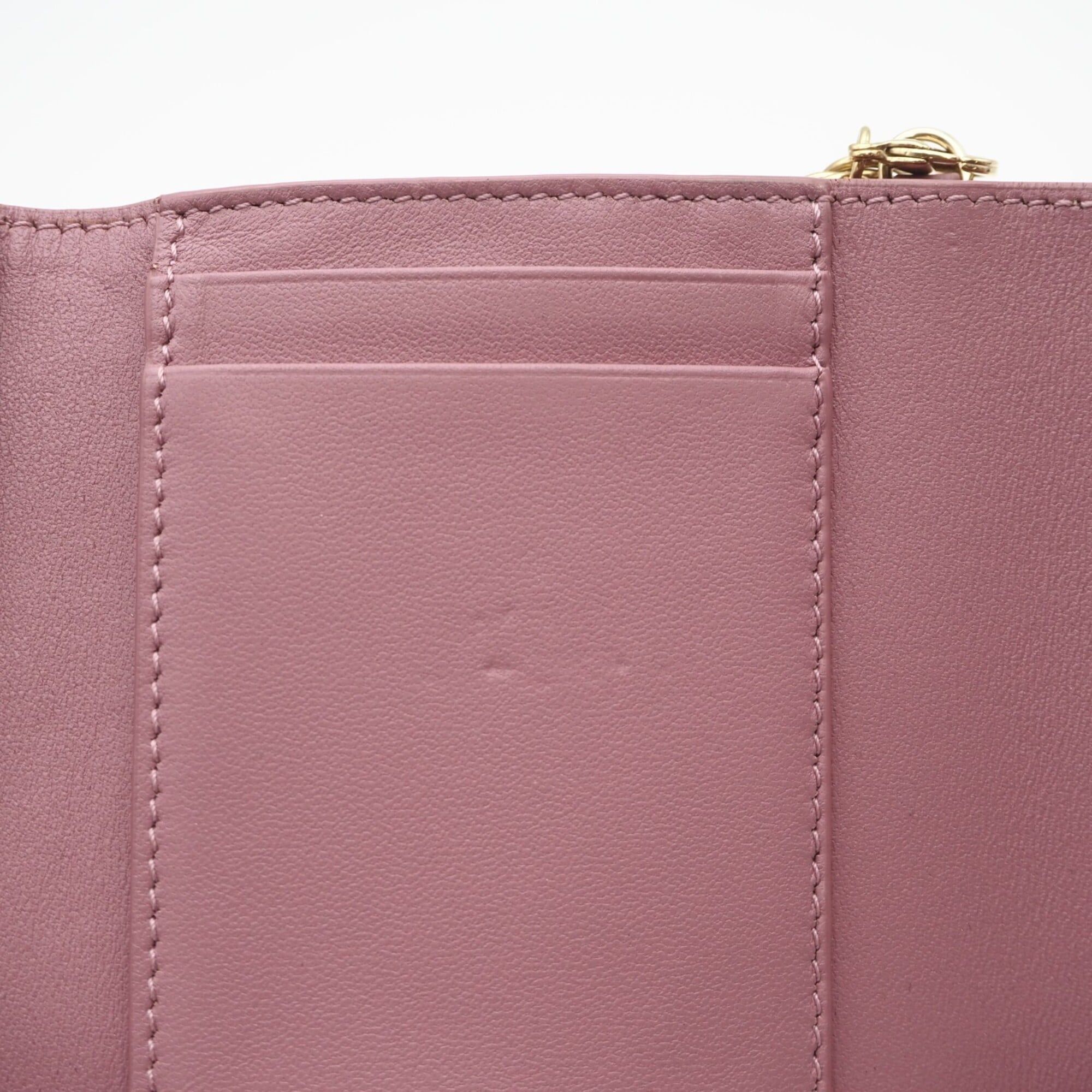 Lady Dior Leather Wallet (Tri-Fold) (Pre-Owned) - Christian Dior - Modalova