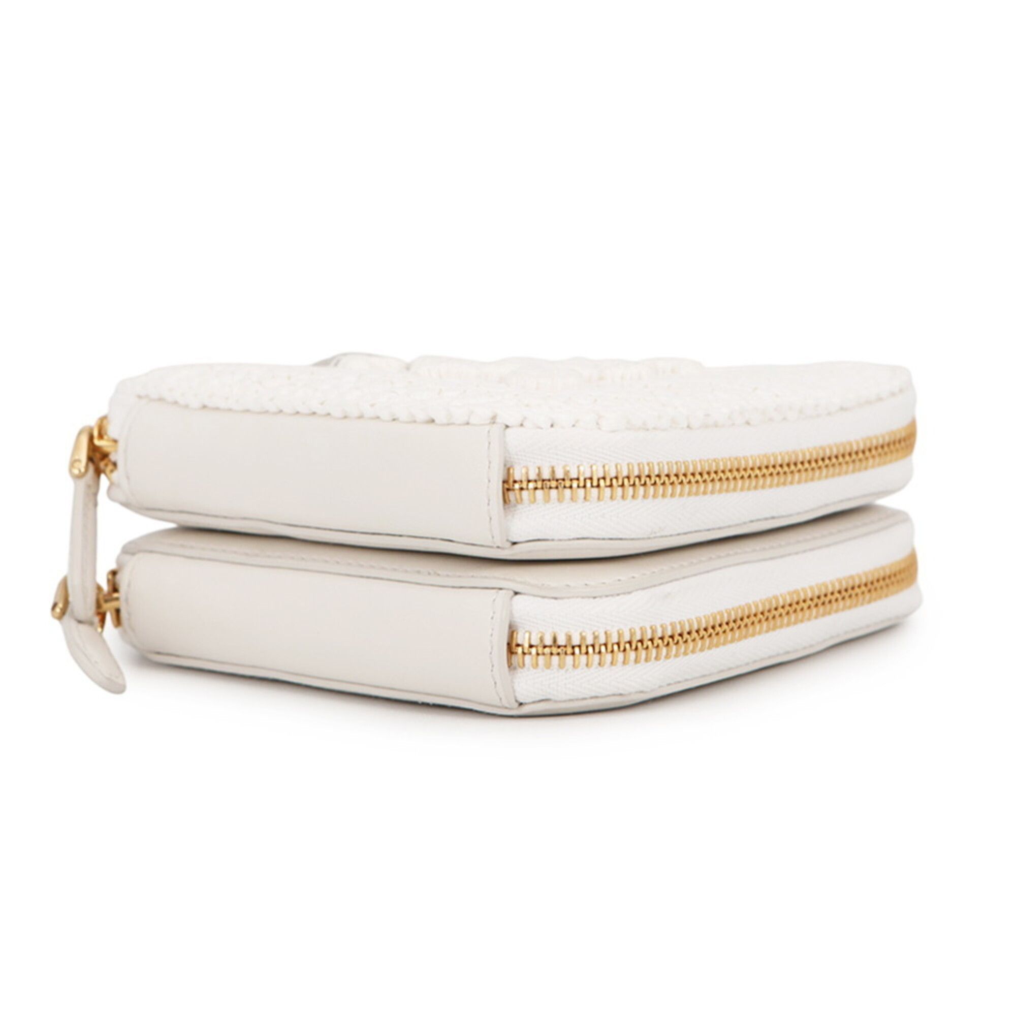 Leather Raffia Handbag Pouch Shoulder Bag (Pre-Owned) - Prada - Modalova