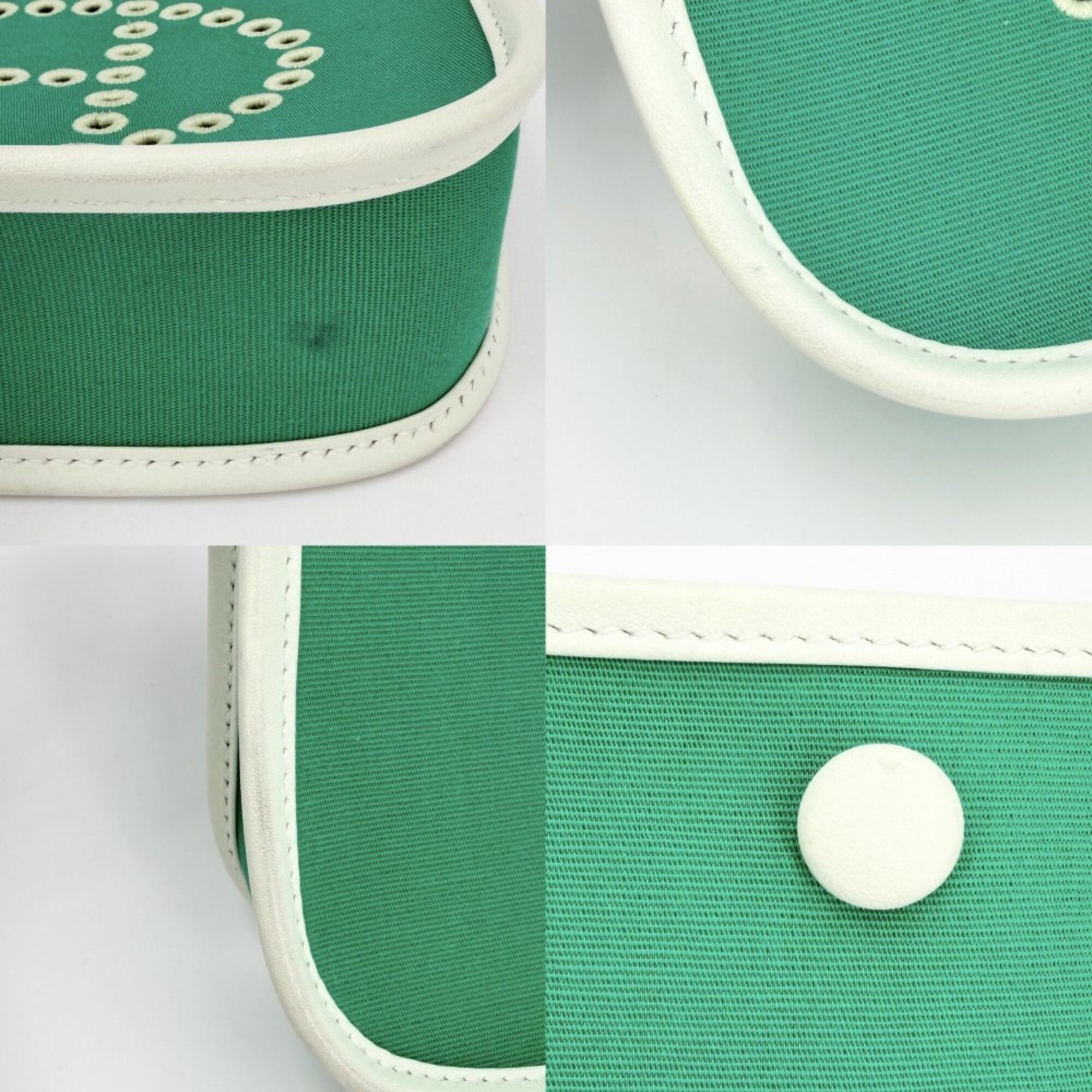 Mint Canvas Leather Shoulder Bag (Pre-Owned) - Hermes - Modalova