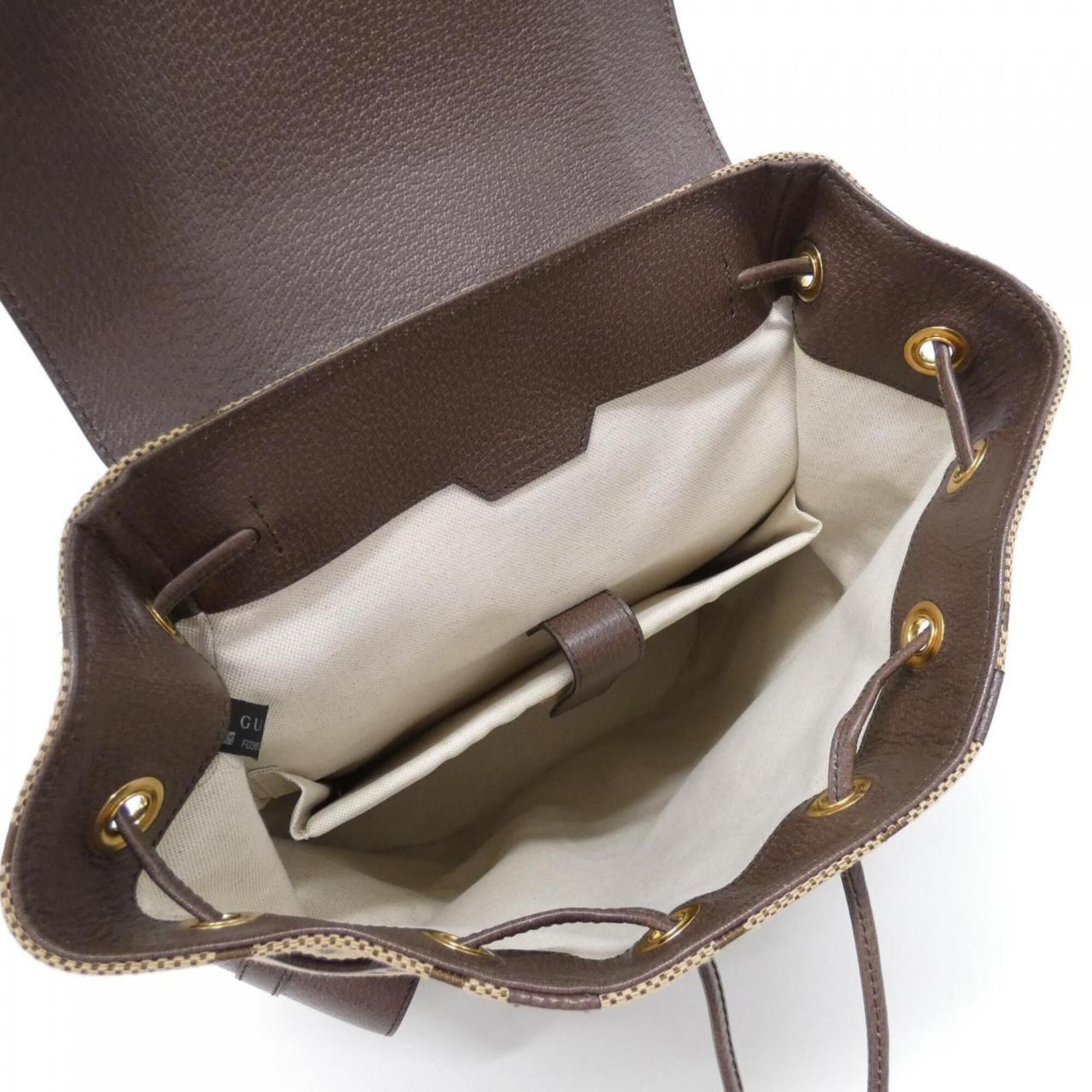 Gg Canvas Leather Backpack (Pre-Owned) - Gucci - Modalova