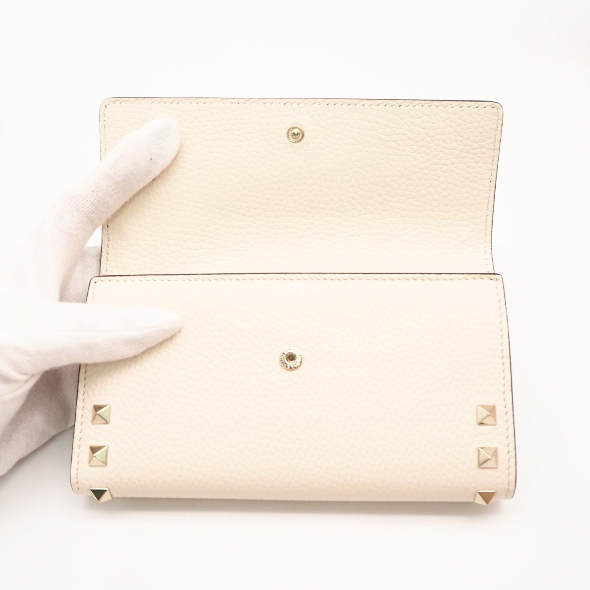 Leather Long Wallet (Bi-Fold) (Pre-Owned) - Valentino - Modalova