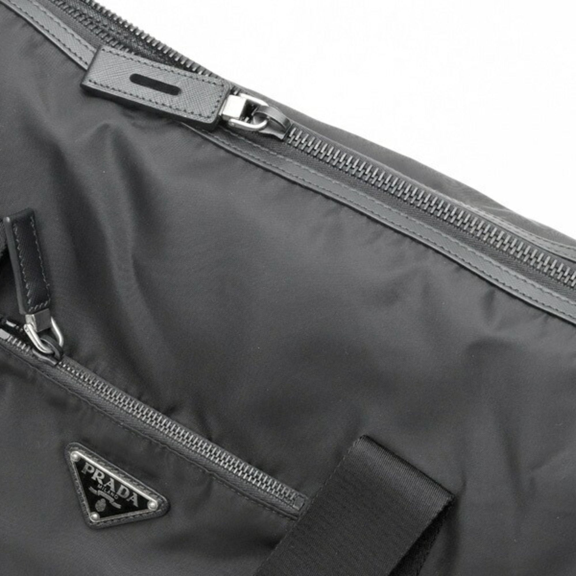 Nylon Leather Fabric Saffiano Boston Bag (Pre-Owned) - Prada - Modalova