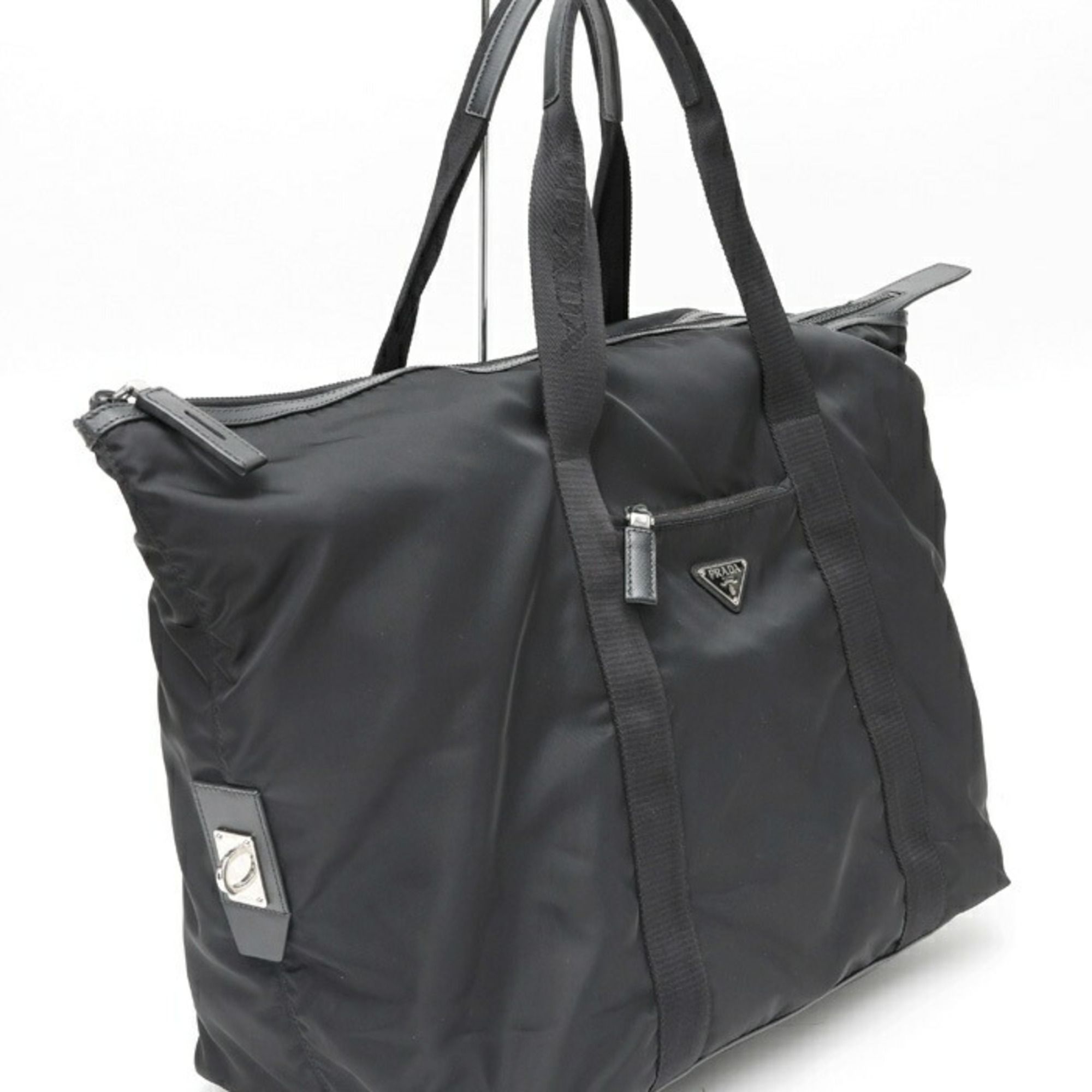 Nylon Leather Fabric Saffiano Boston Bag (Pre-Owned) - Prada - Modalova
