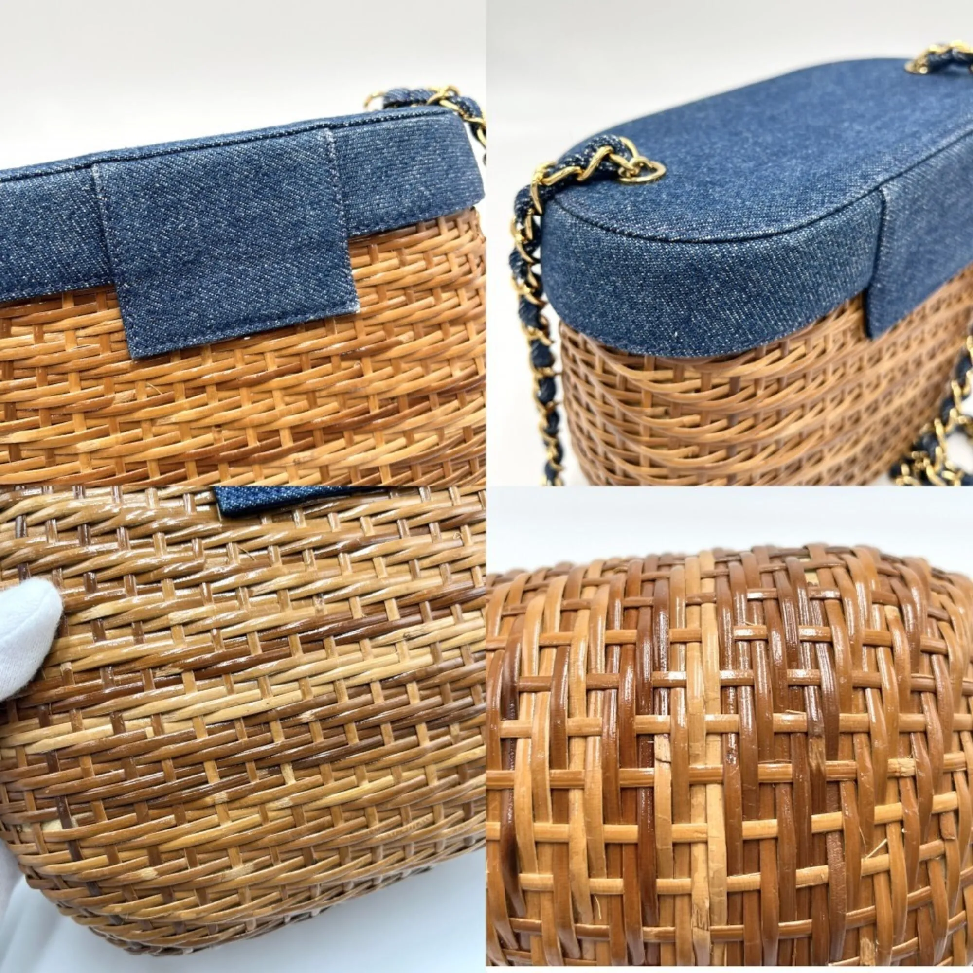 Straw Denim Shoulder Bag (Pre-Owned) - Chanel - Modalova