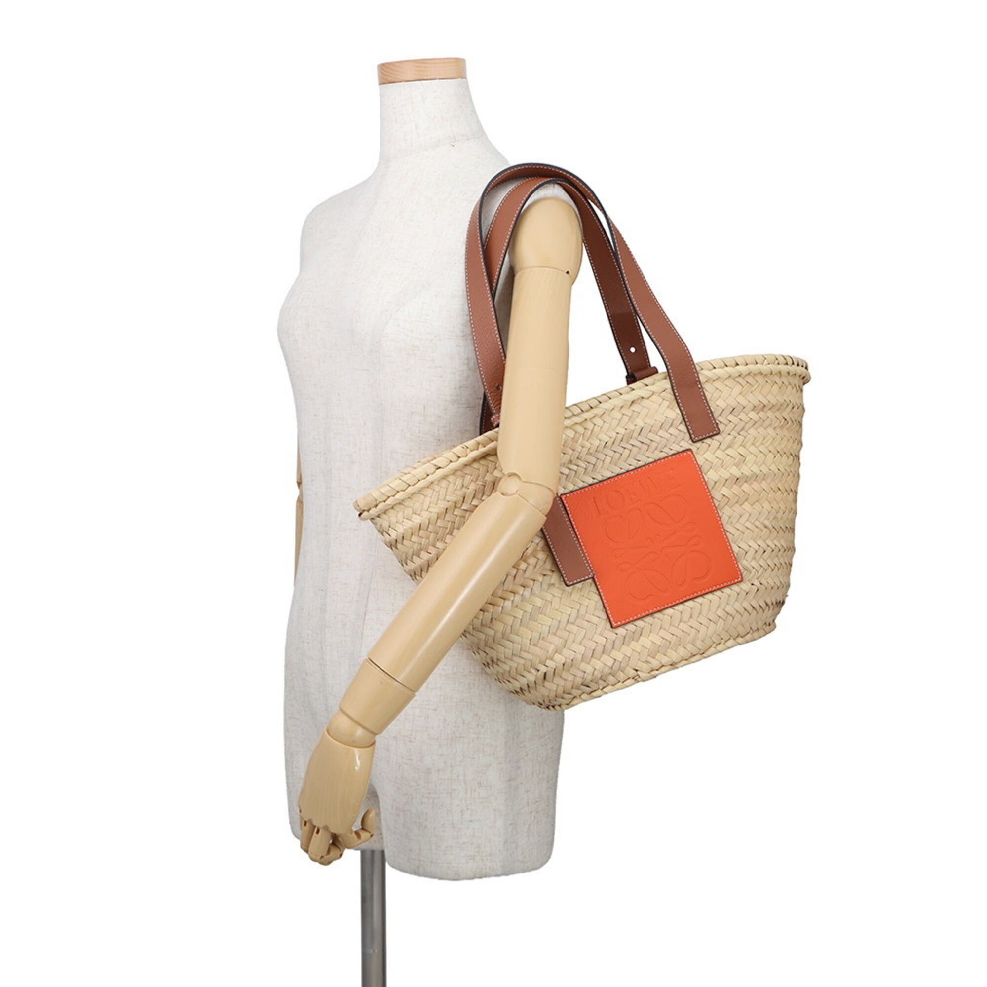Raffia Leather Basket Tote Bag (Pre-Owned) - Loewe - Modalova