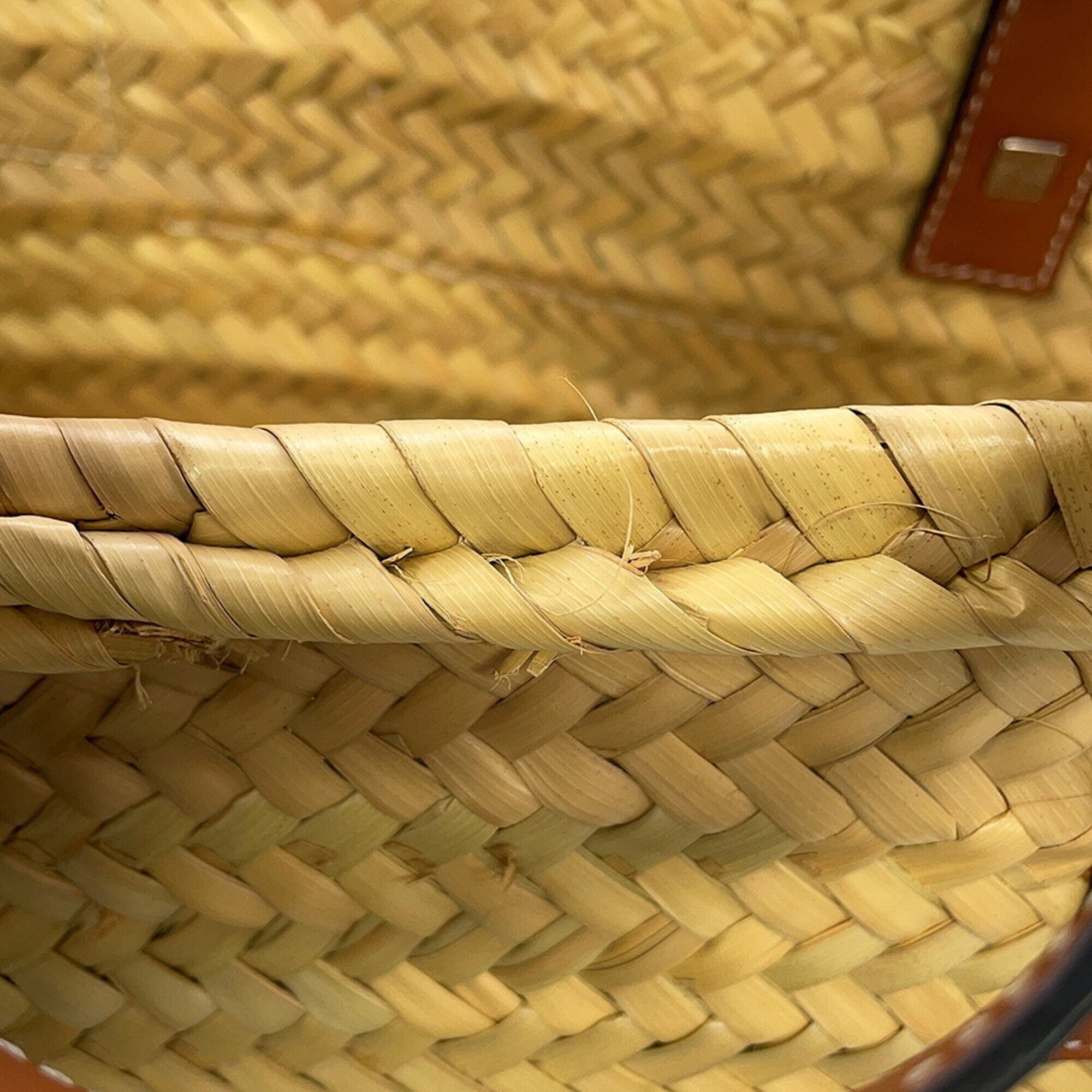 Raffia Leather Basket Tote Bag (Pre-Owned) - Loewe - Modalova