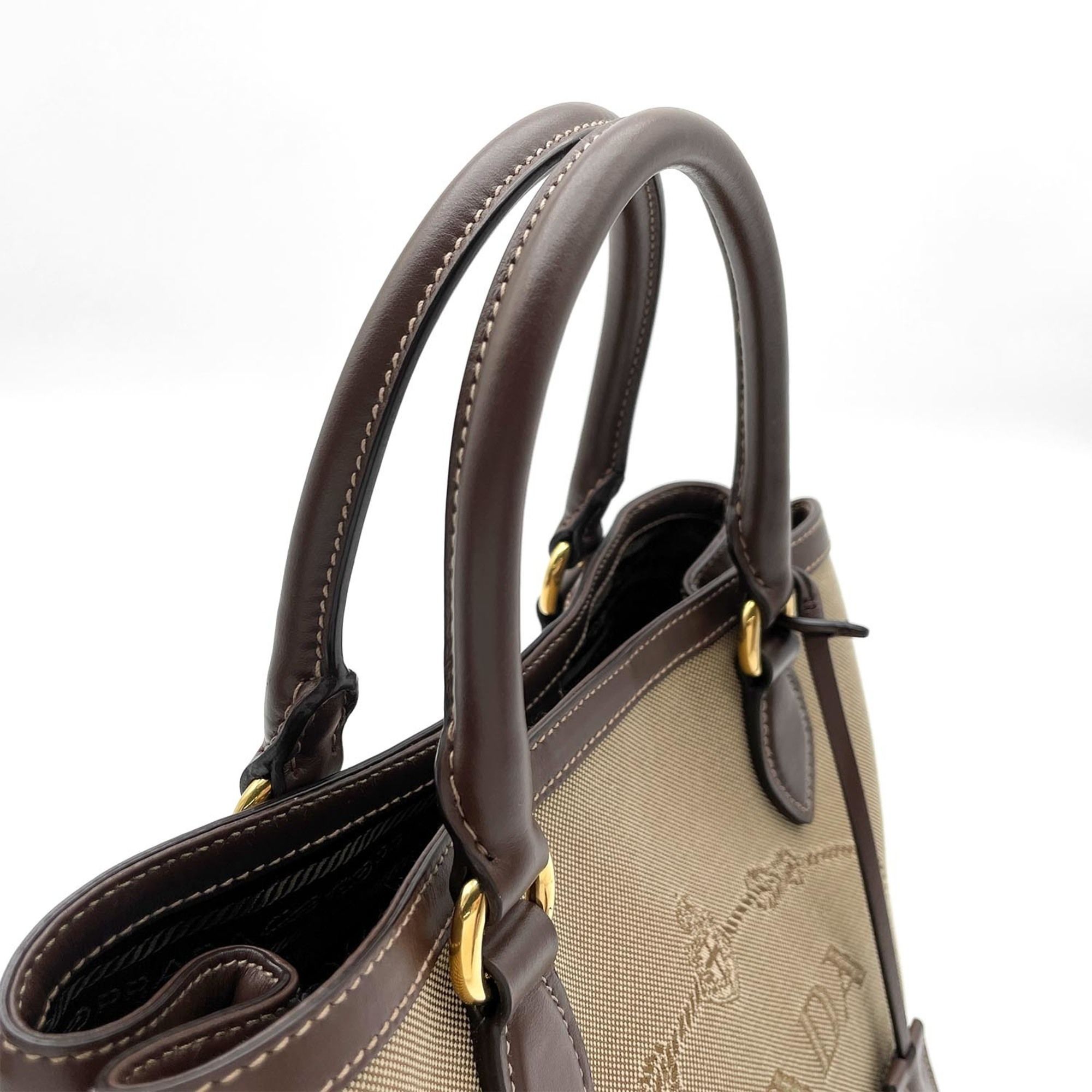 Canvas Leather Shoulder Bag (Pre-Owned) - Prada - Modalova