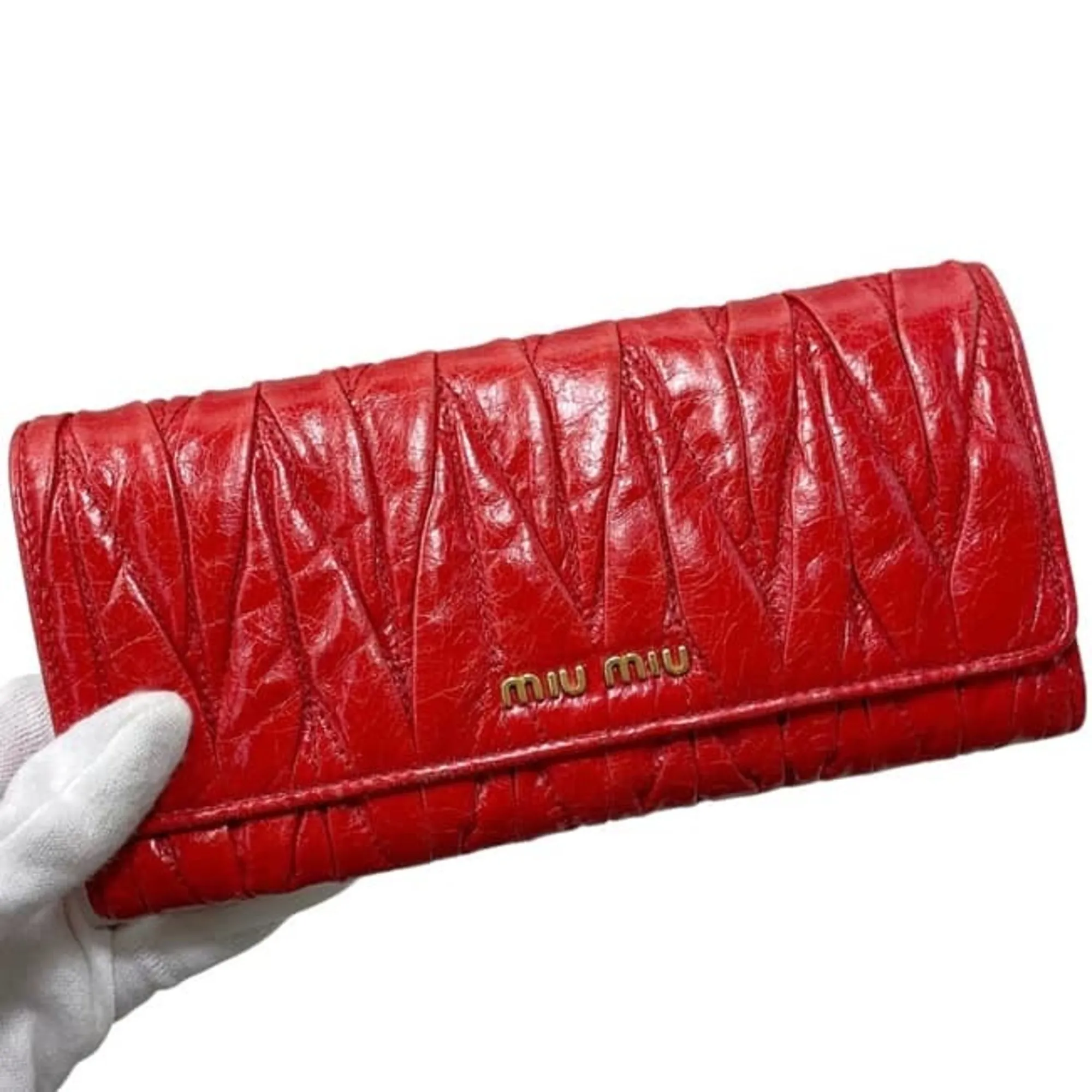 Matelasse Leather Long Wallet (Bi-Fold) (Pre-Owned) - Miu Miu - Modalova