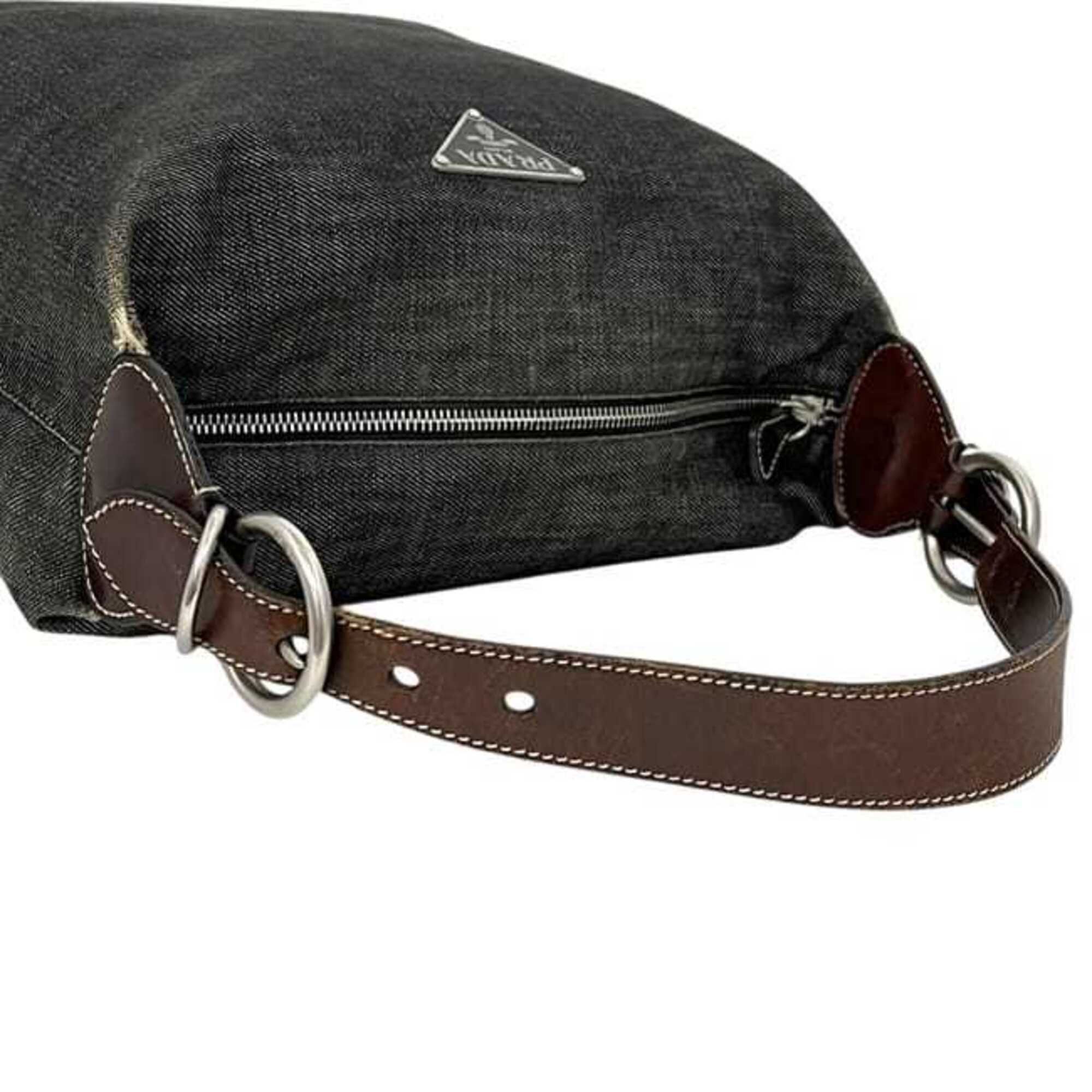 Denim Leather Shoulder Bag (Pre-Owned) - Prada - Modalova