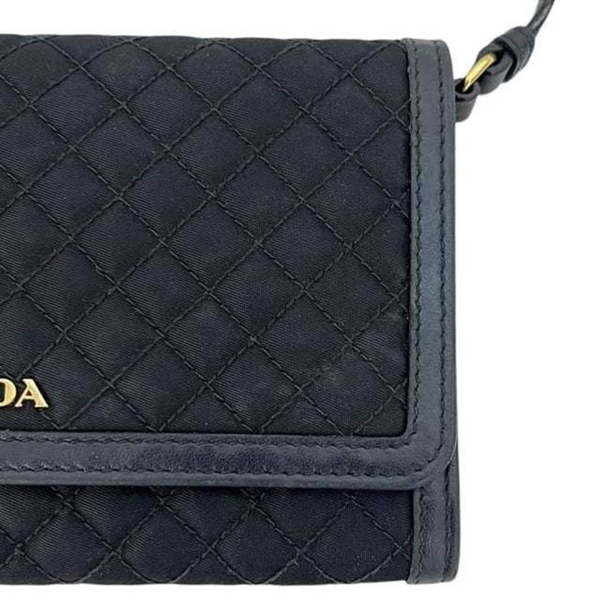Nylon Leather Quilting Chain/Shoulder Wallet (Pre-Owned) - Prada - Modalova