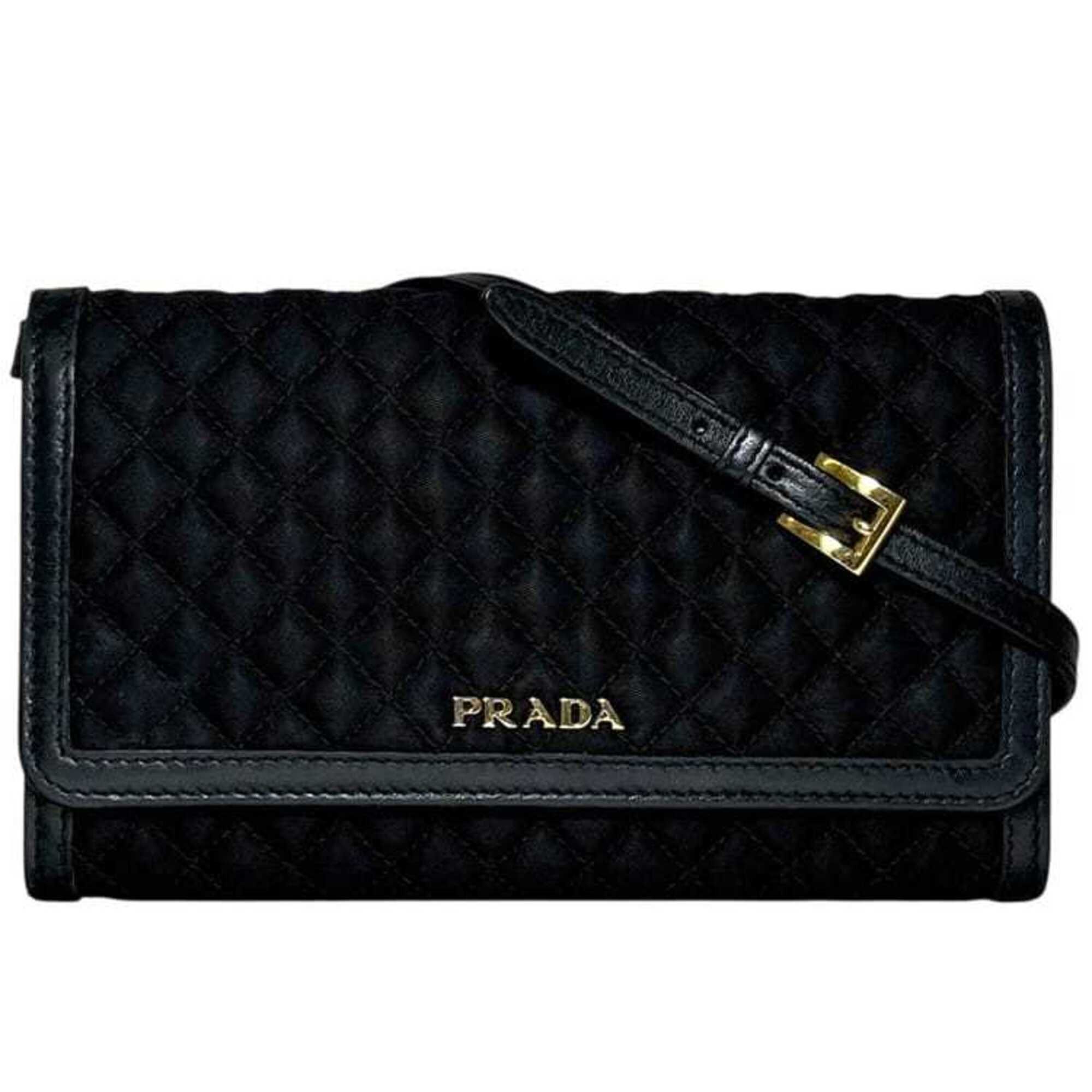 Nylon Leather Quilting Chain/Shoulder Wallet (Pre-Owned) - Prada - Modalova