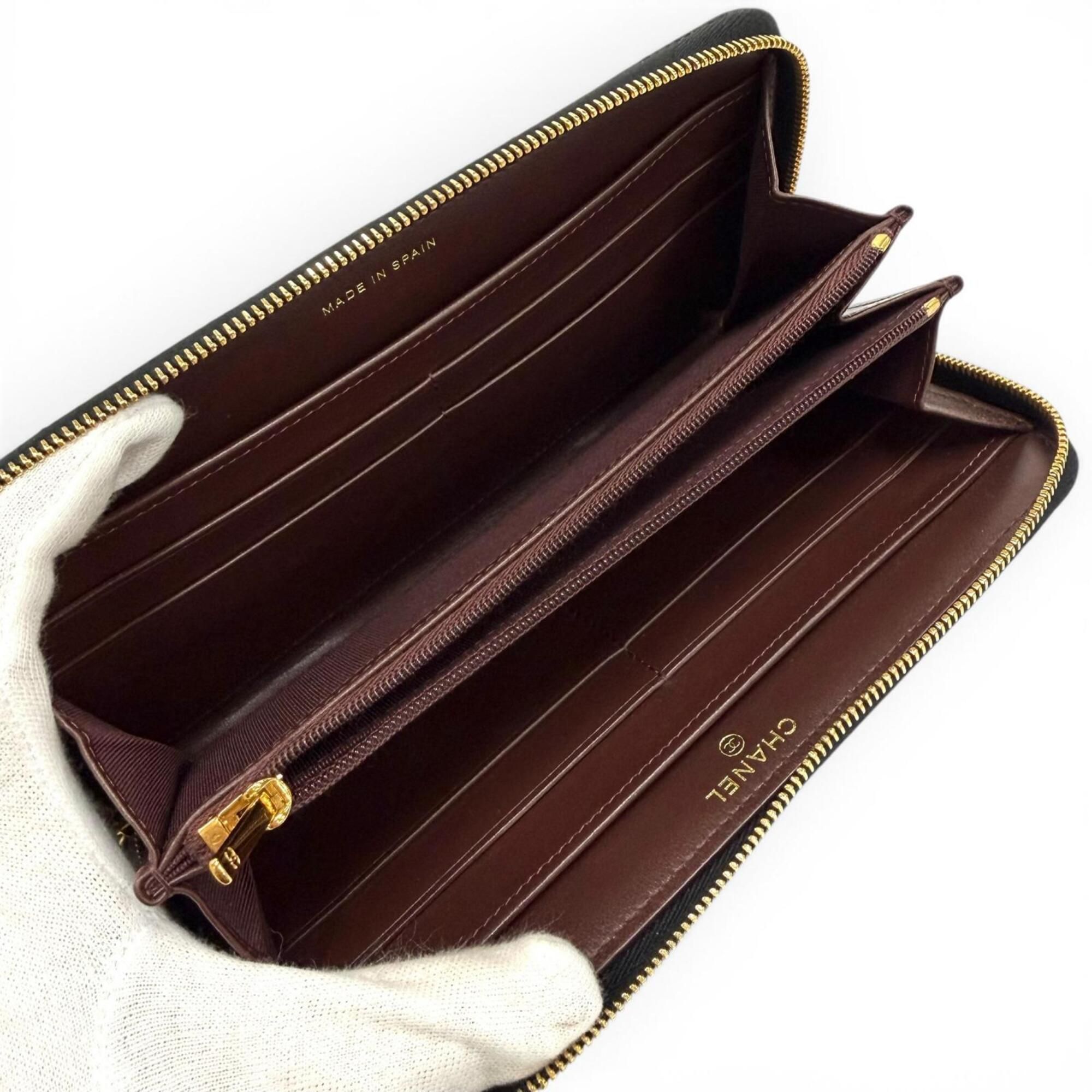 Grained Calfskin Long Wallet (Bi-Fold) (Pre-Owned) - Chanel - Modalova