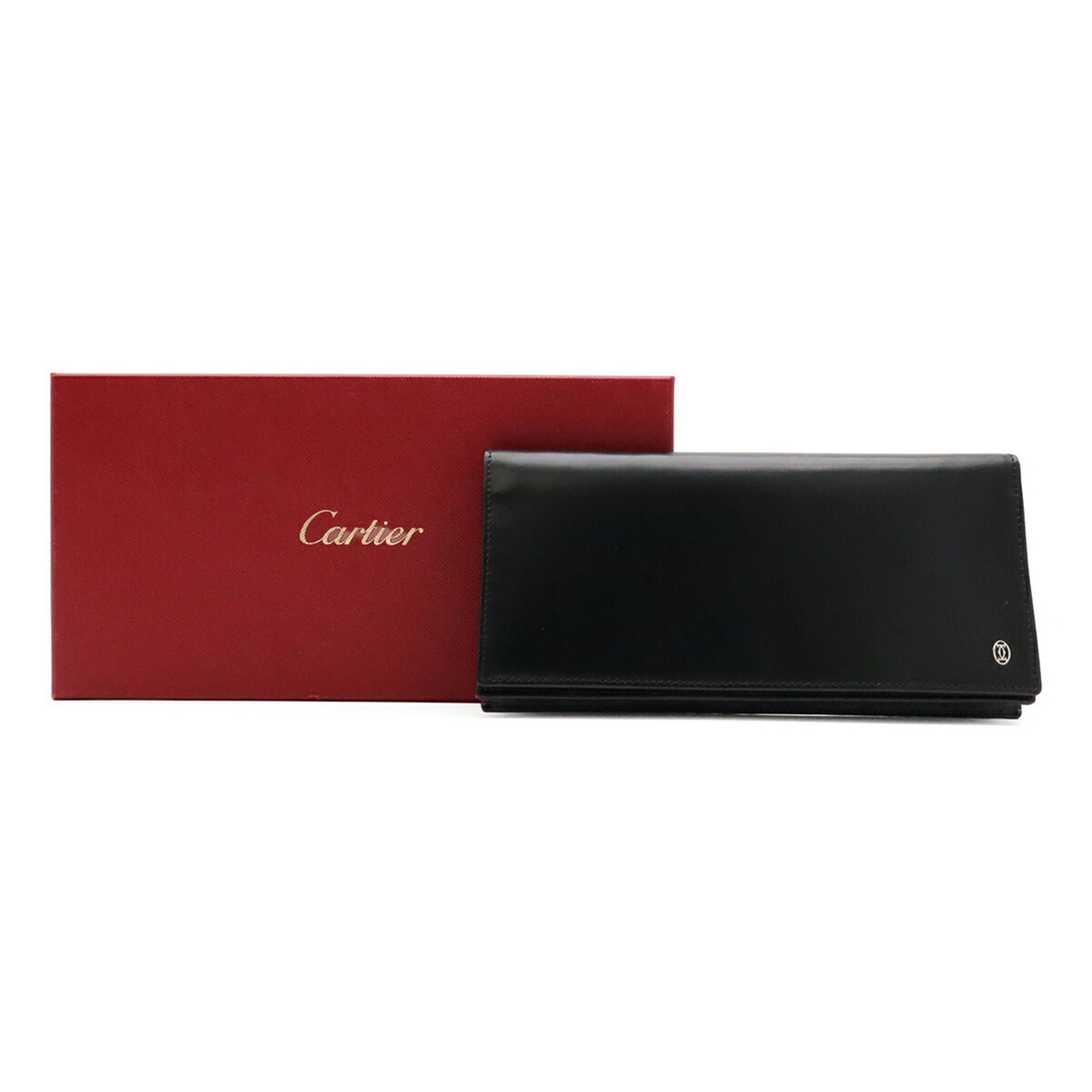 Leather Long Wallet (Bi-Fold) (Pre-Owned) - Cartier - Modalova