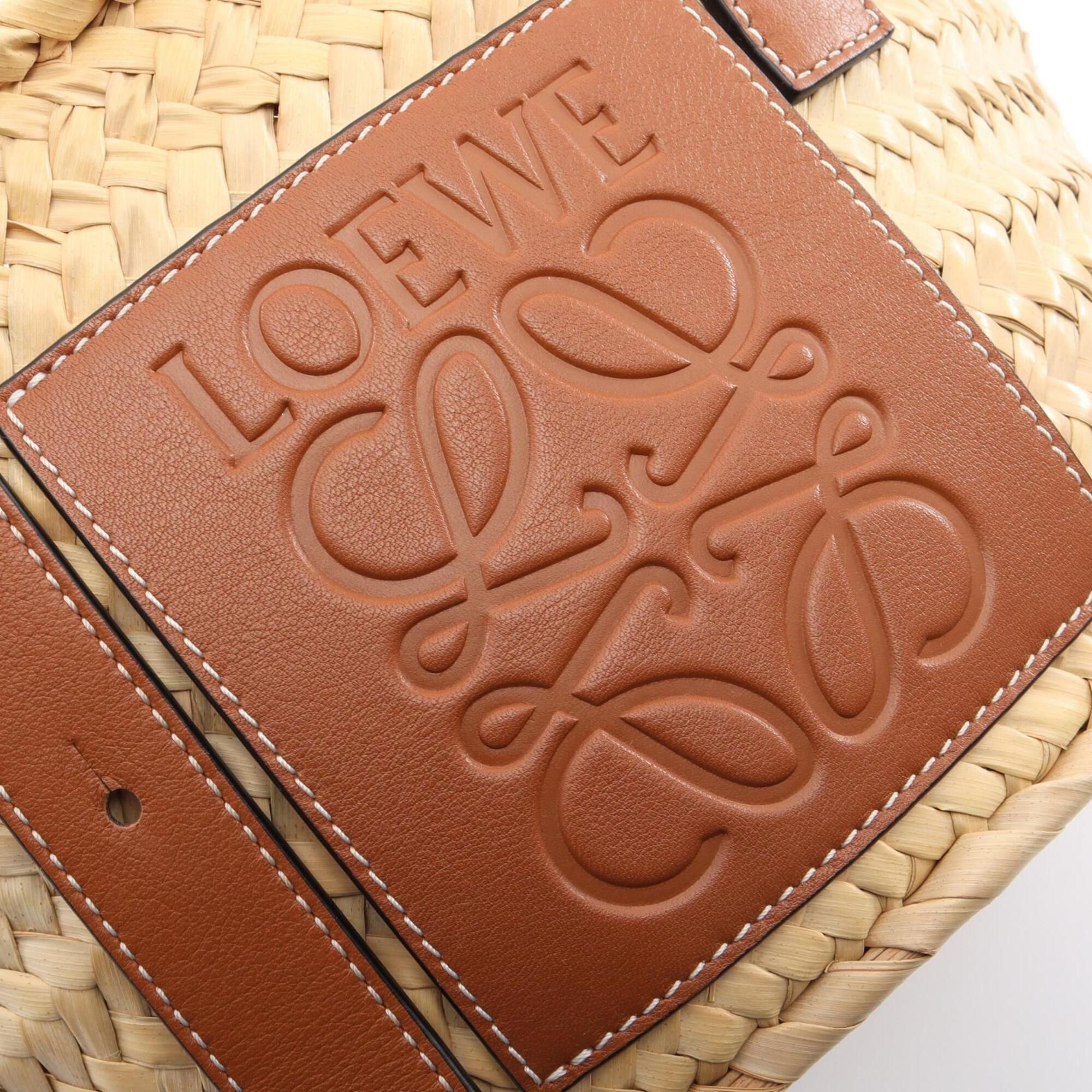 Raffia Leather Basket Handbag (Pre-Owned) - Loewe - Modalova