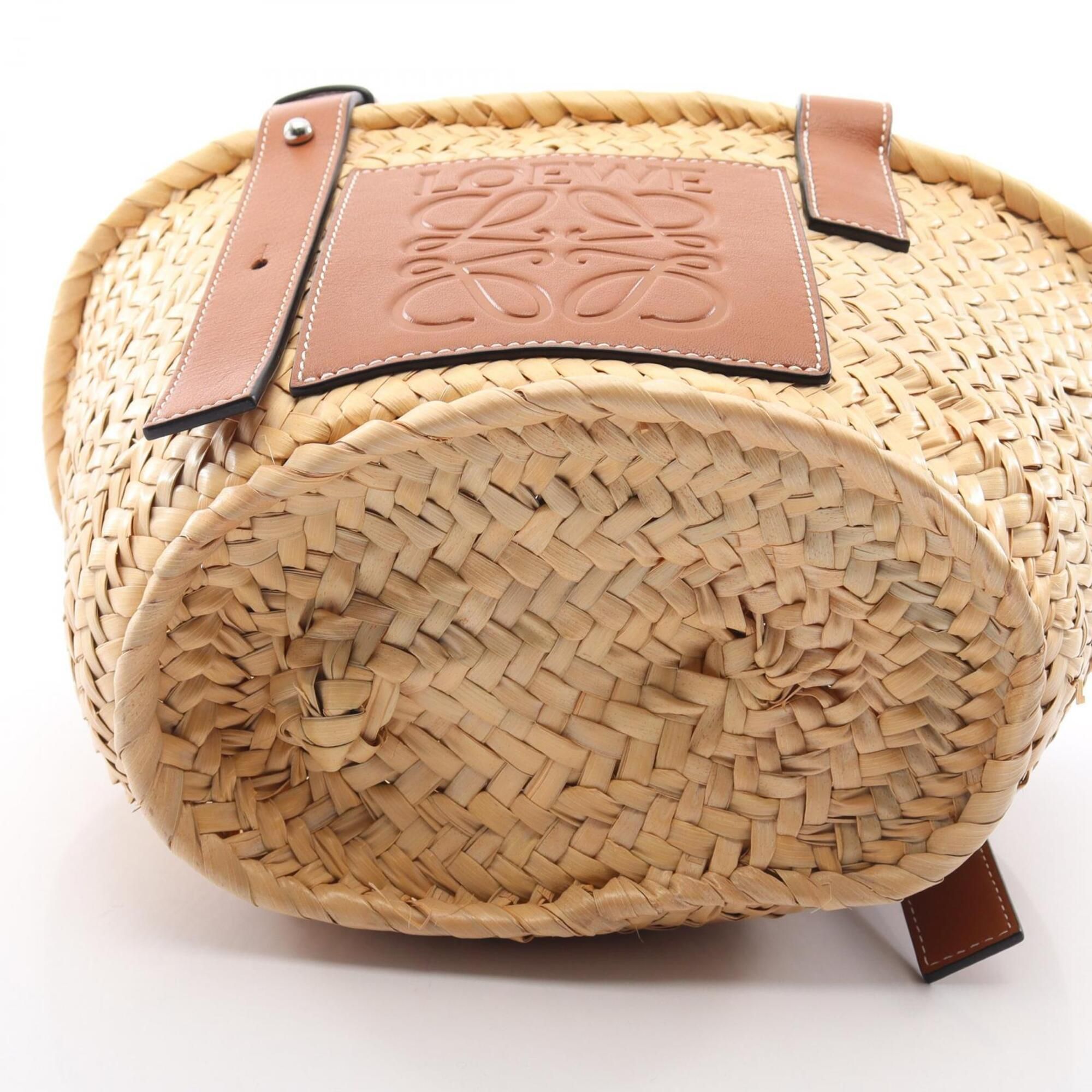 Raffia Leather Basket Handbag (Pre-Owned) - Loewe - Modalova