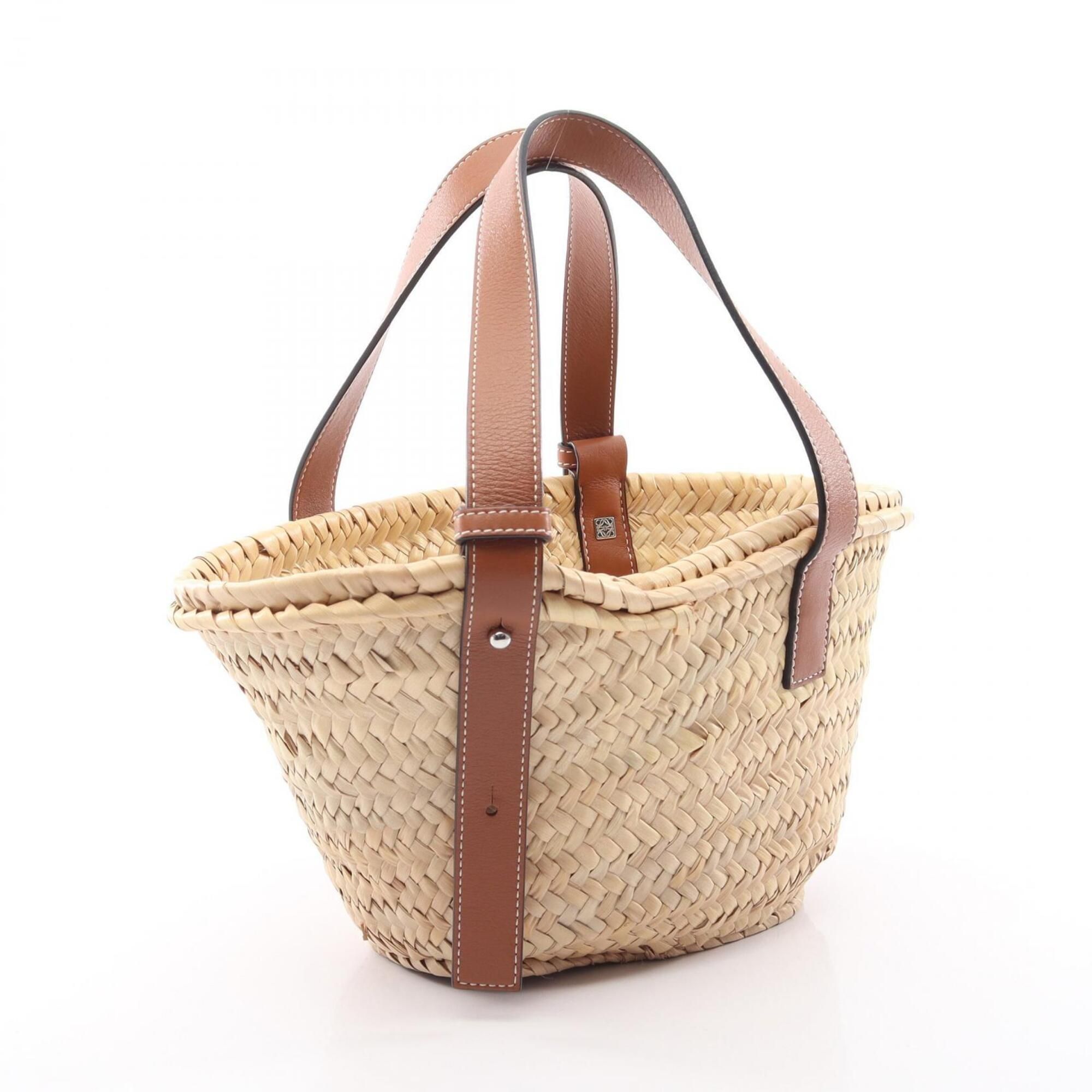 Raffia Leather Basket Handbag (Pre-Owned) - Loewe - Modalova