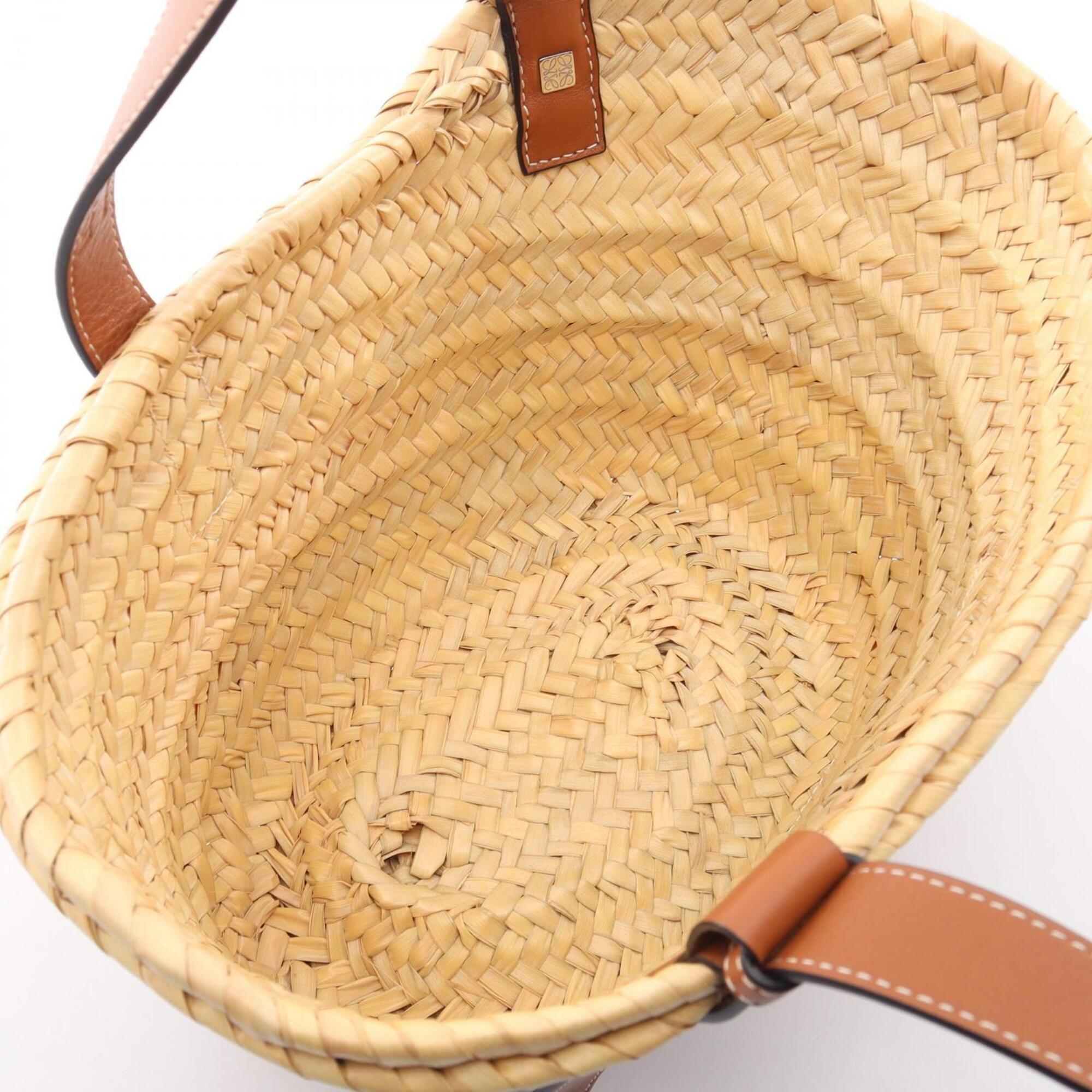 Raffia Leather Basket Handbag (Pre-Owned) - Loewe - Modalova