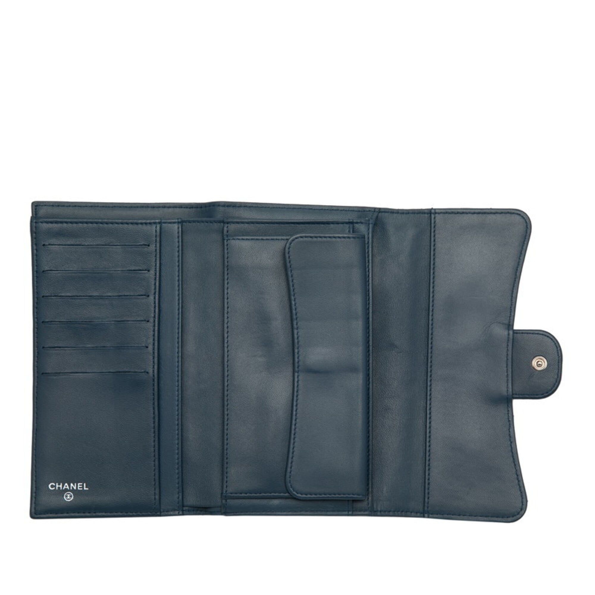Leather Long Wallet (Bi-Fold) (Pre-Owned) - Chanel - Modalova
