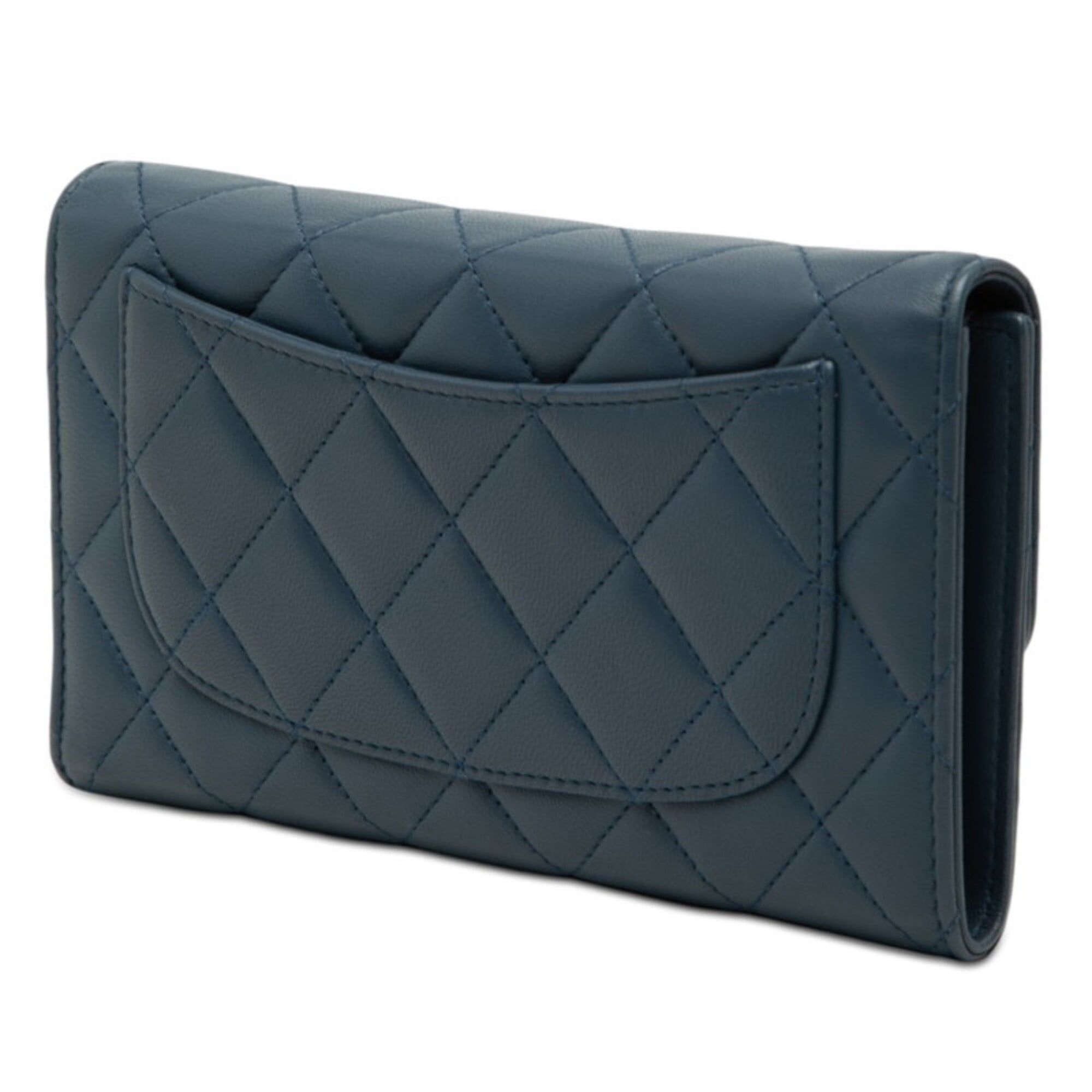 Leather Long Wallet (Bi-Fold) (Pre-Owned) - Chanel - Modalova
