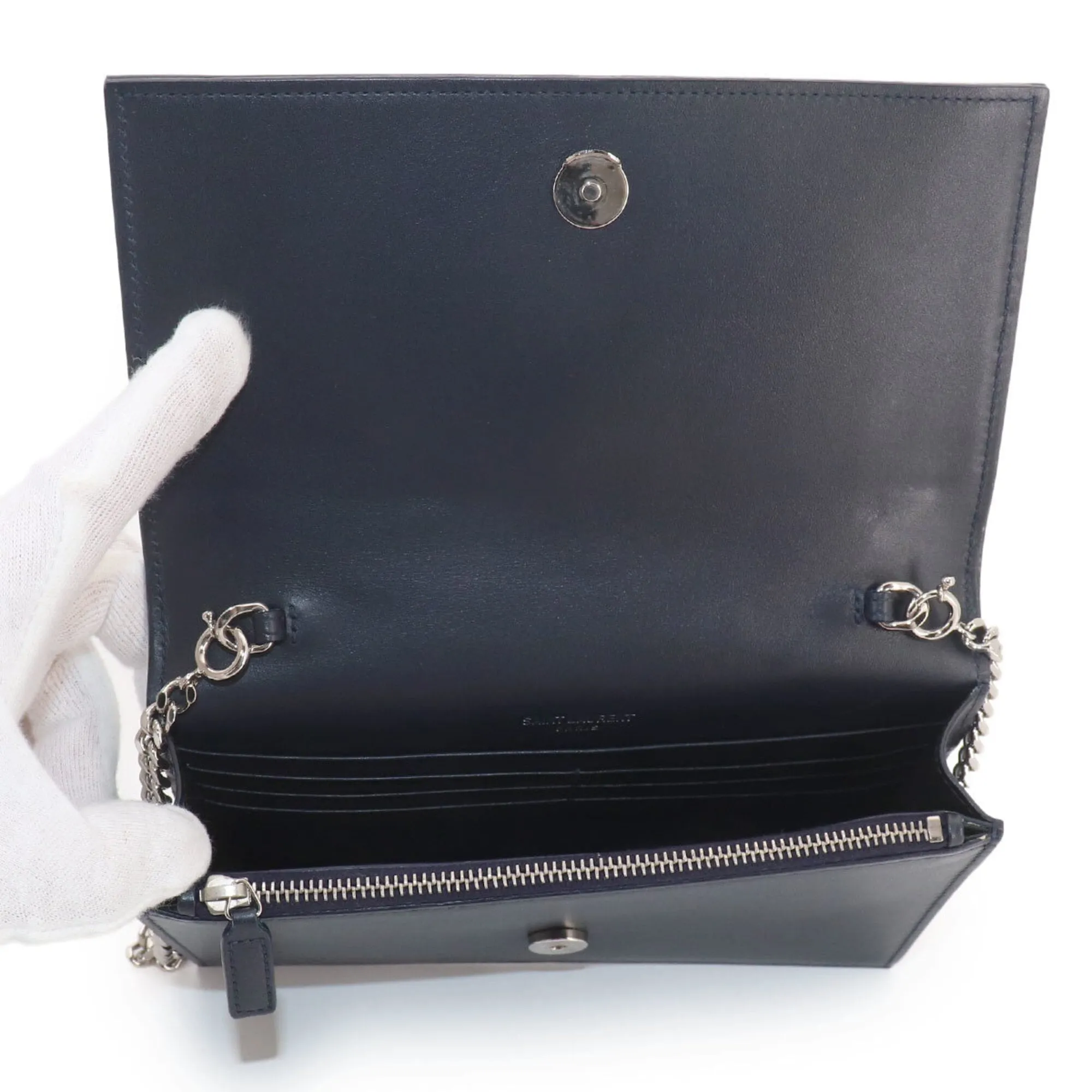 Leather Chain/Shoulder Wallet (Pre-Owned) - Saint Laurent - Modalova