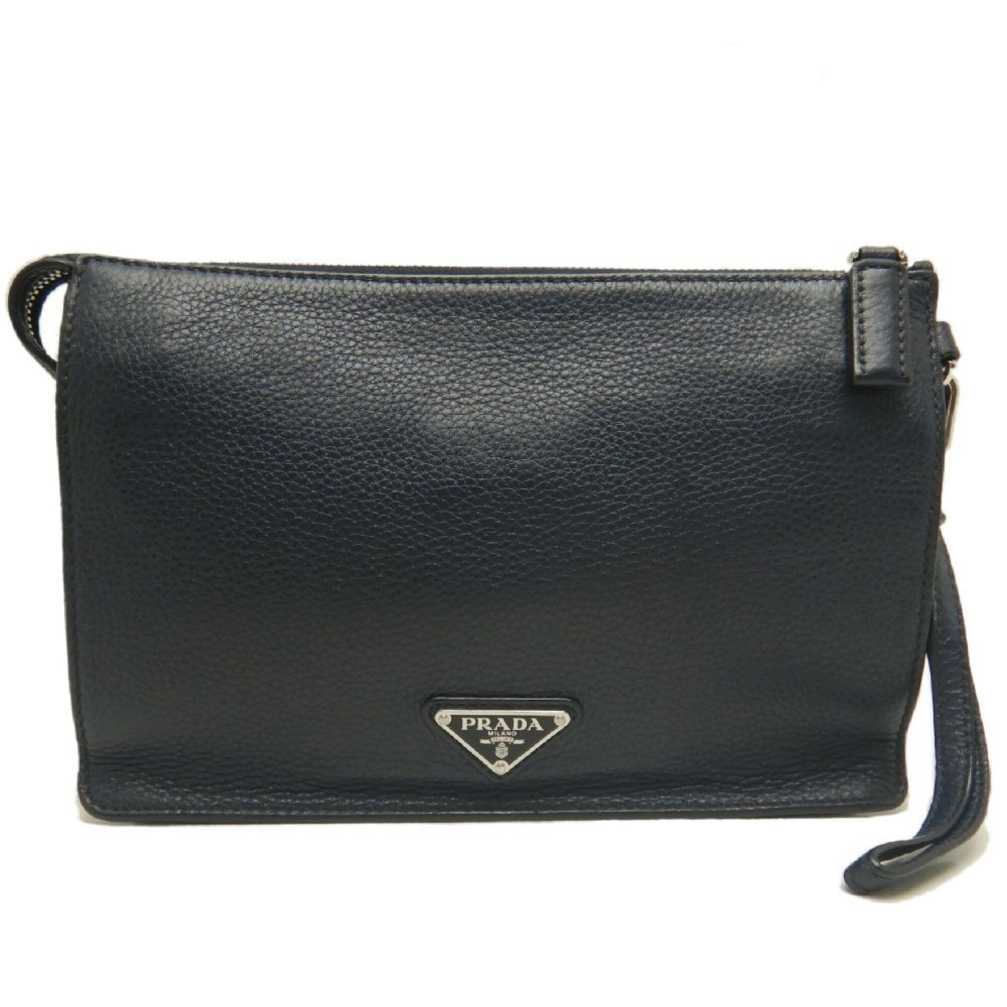 Leather Clutch Bag (Pre-Owned) - Prada - Modalova