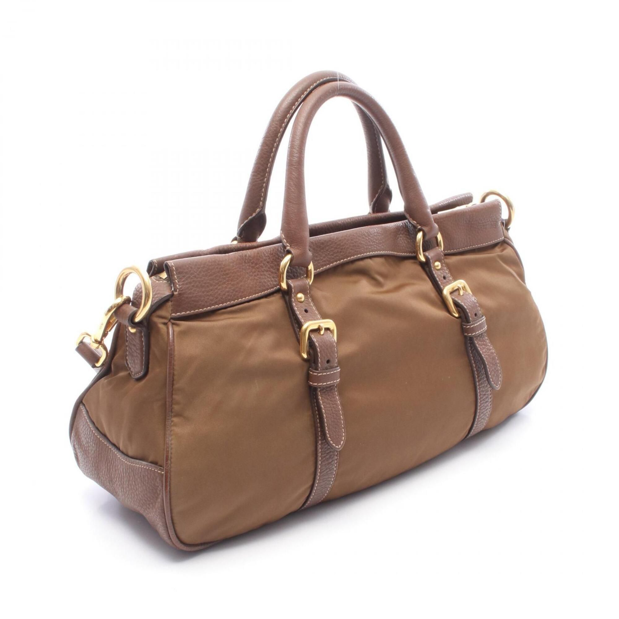 Nylon Leather Handbag (Pre-Owned) - Prada - Modalova