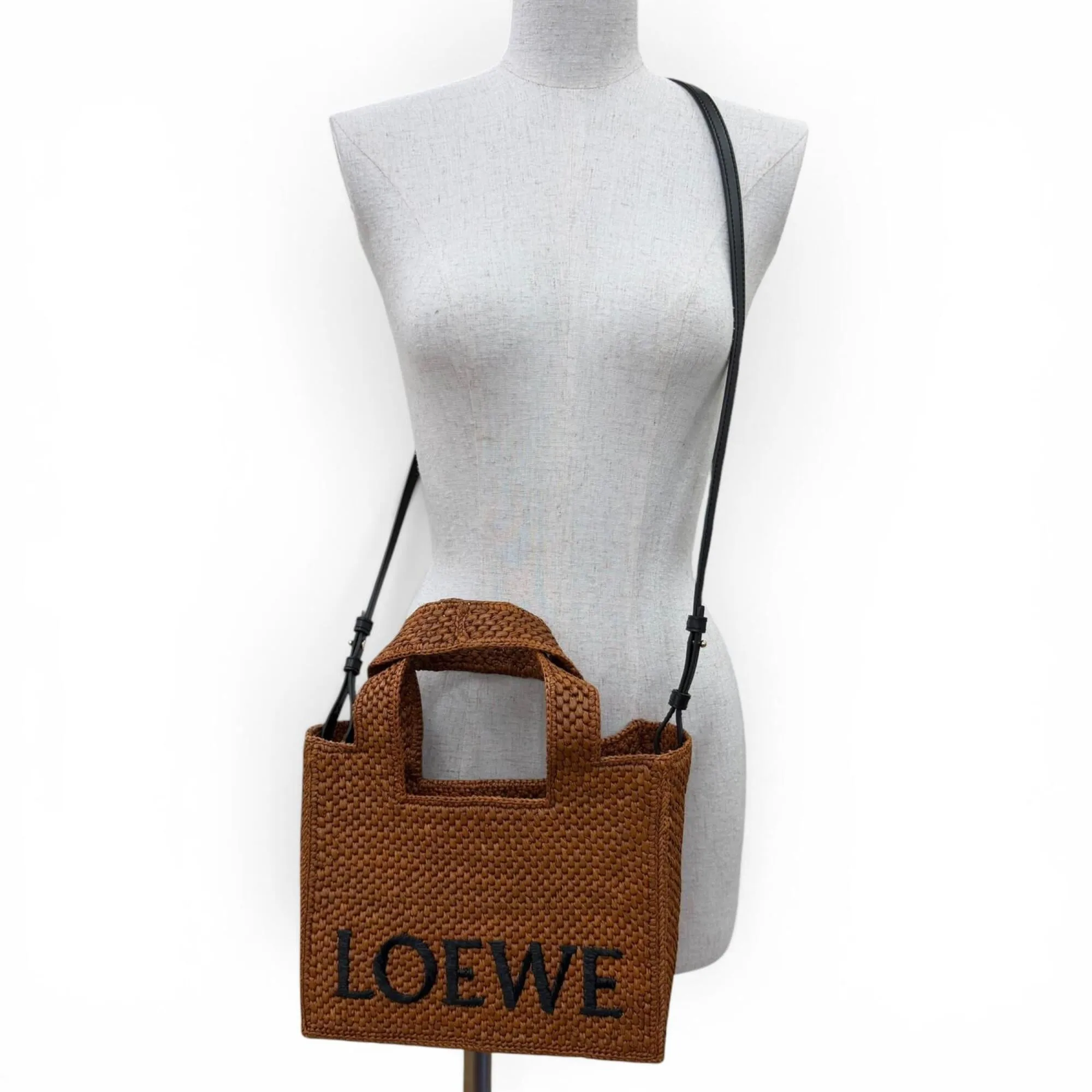 Raffia Leather Handbag Shoulder Bag (Pre-Owned) - Loewe - Modalova