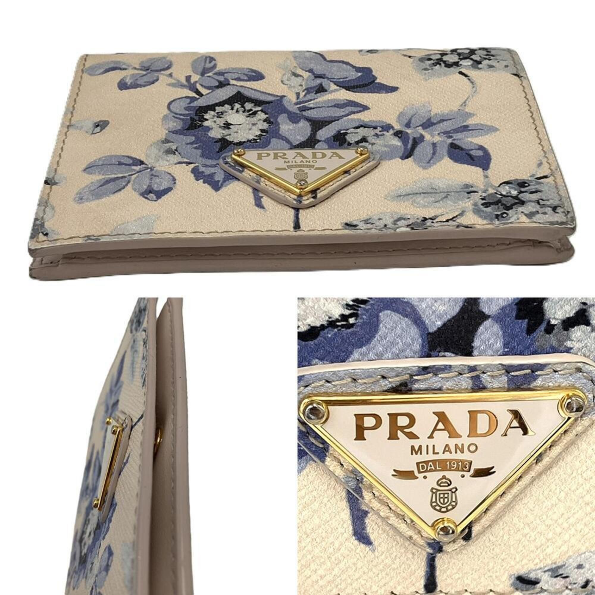 Saffiano Triangle Leather Wallet (Bi-Fold) (Pre-Owned) - Prada - Modalova
