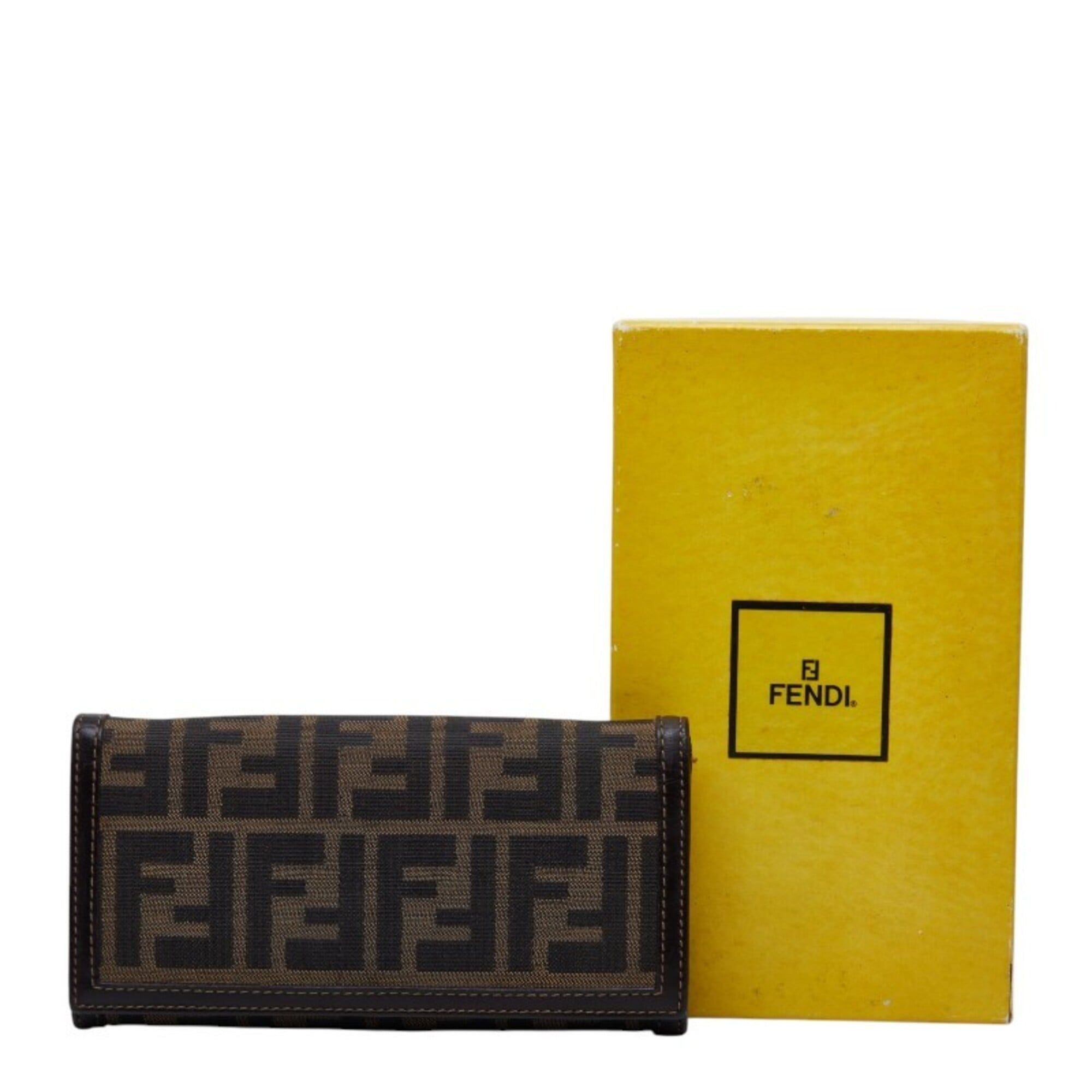 Canvas Leather Long Wallet (Bi-Fold) (Pre-Owned) - Fendi - Modalova