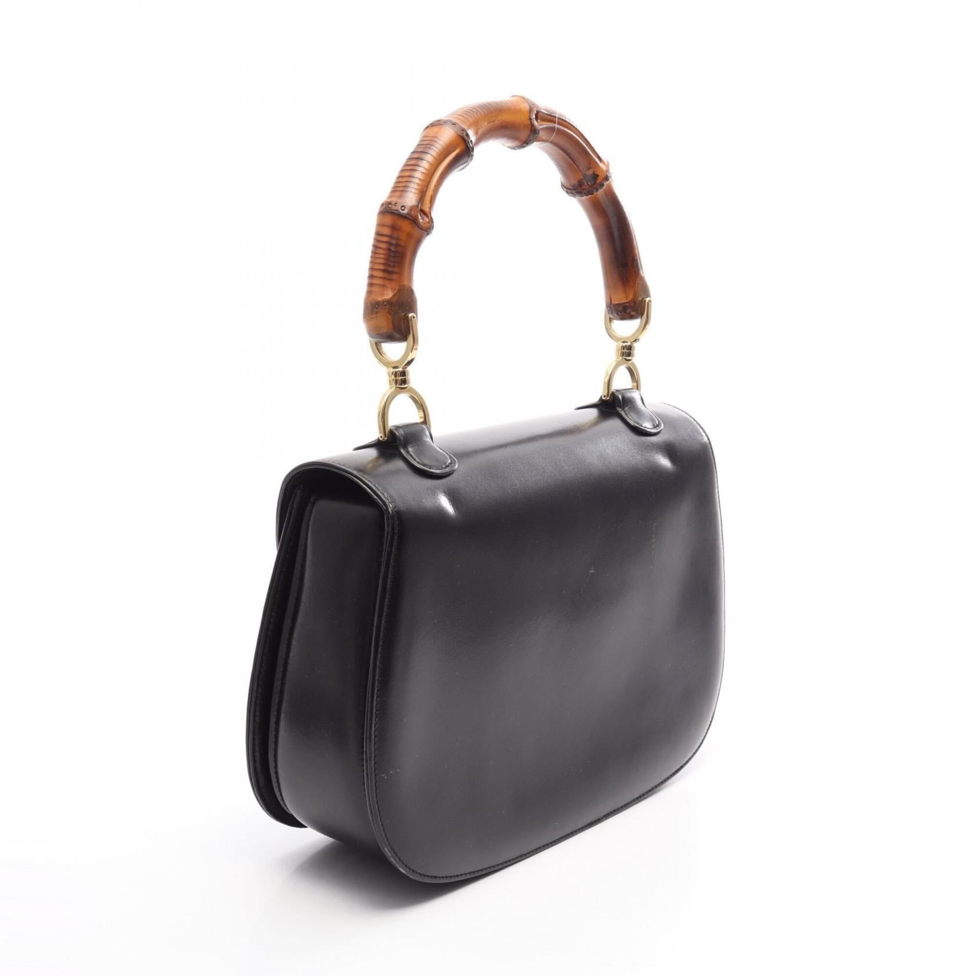 Bamboo Leather Handbag (Pre-Owned) - Gucci - Modalova