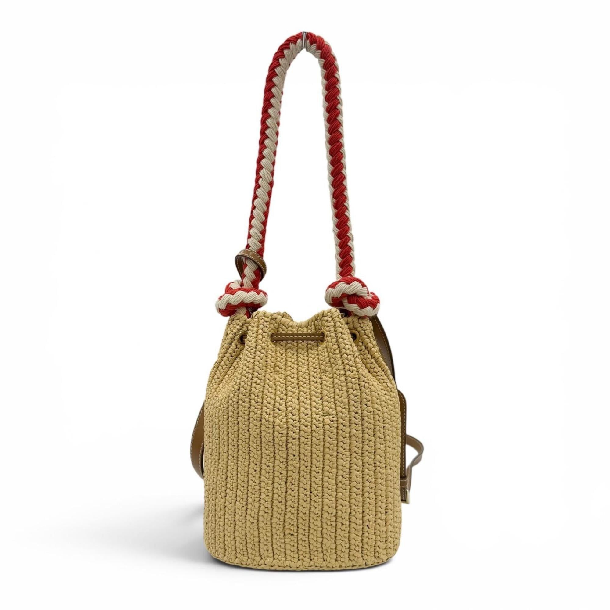 Leather Raffia Handbag Shoulder Bag (Pre-Owned) - Prada - Modalova