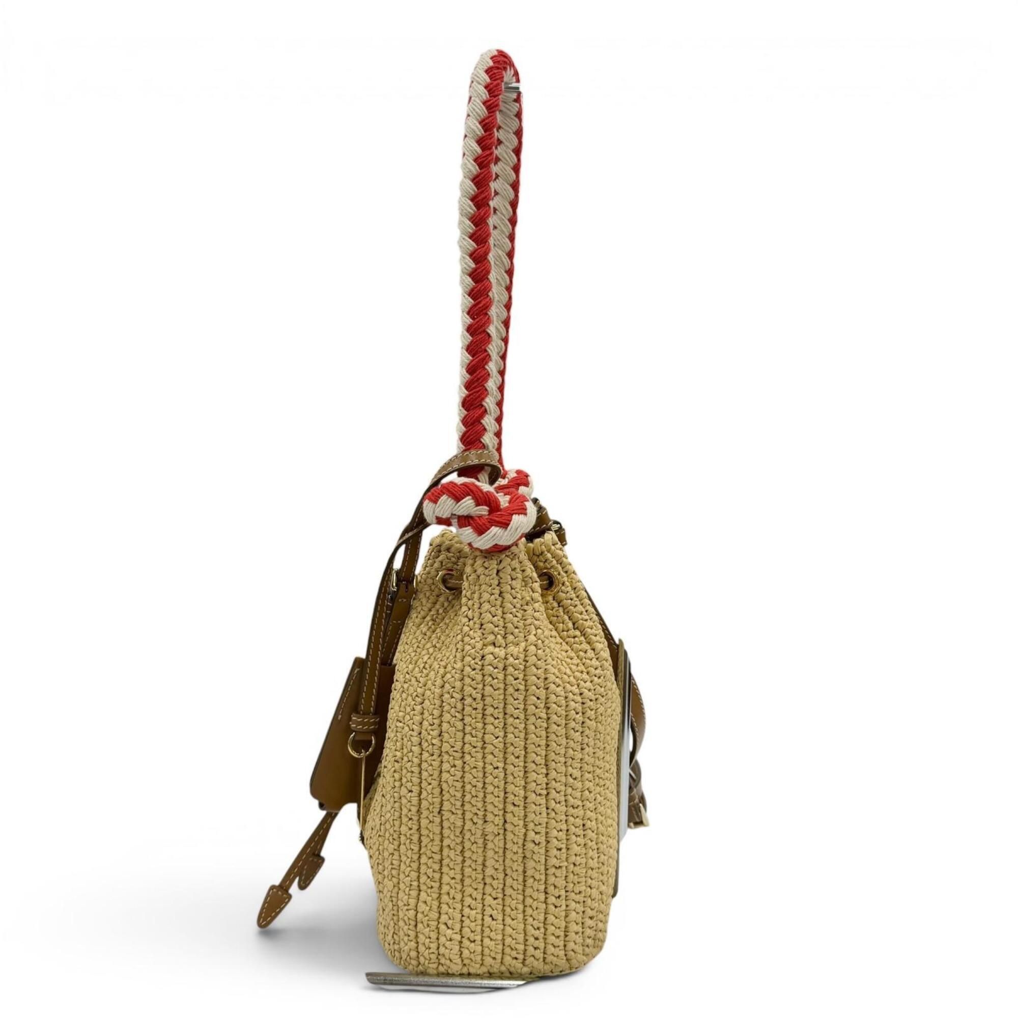 Leather Raffia Handbag Shoulder Bag (Pre-Owned) - Prada - Modalova