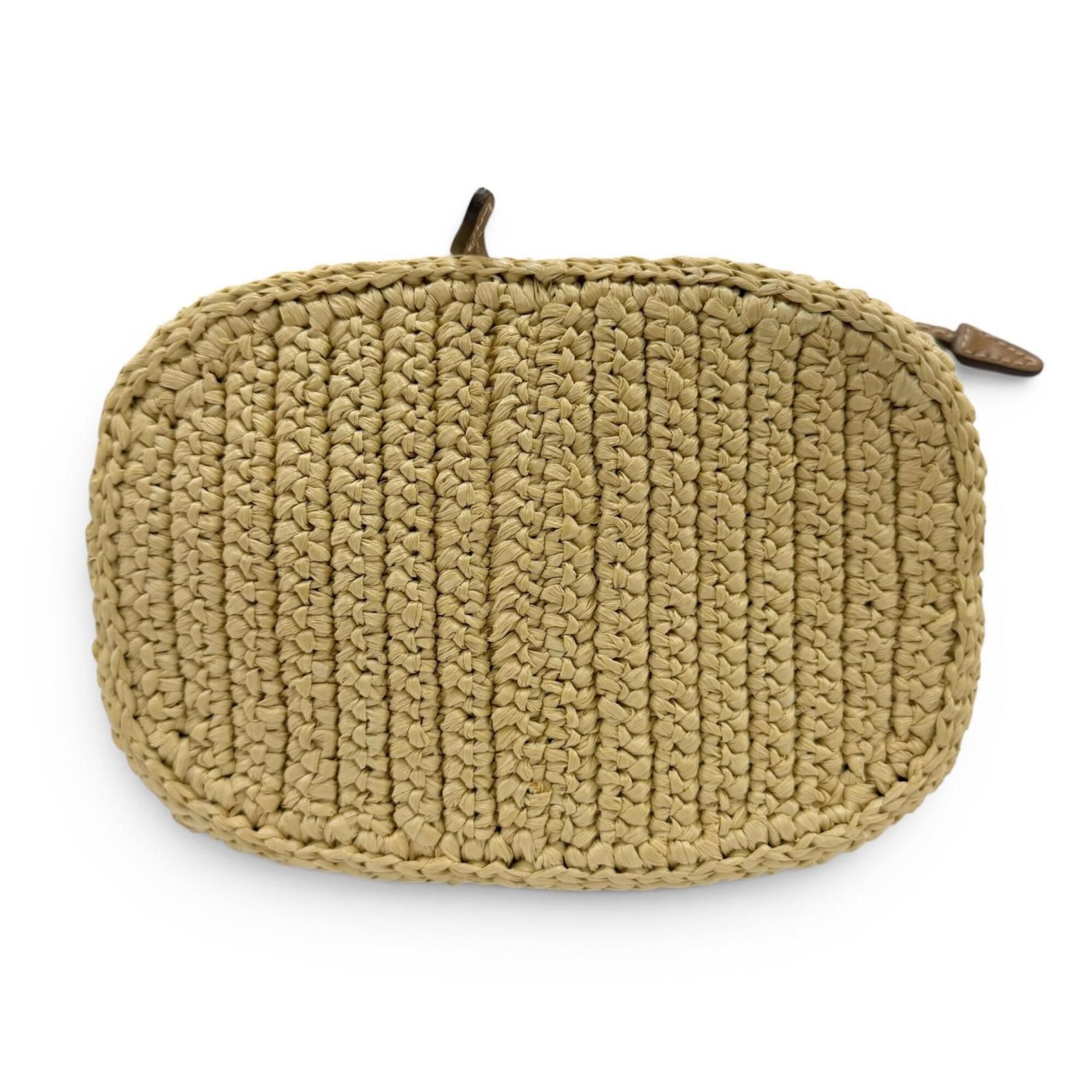 Leather Raffia Handbag Shoulder Bag (Pre-Owned) - Prada - Modalova