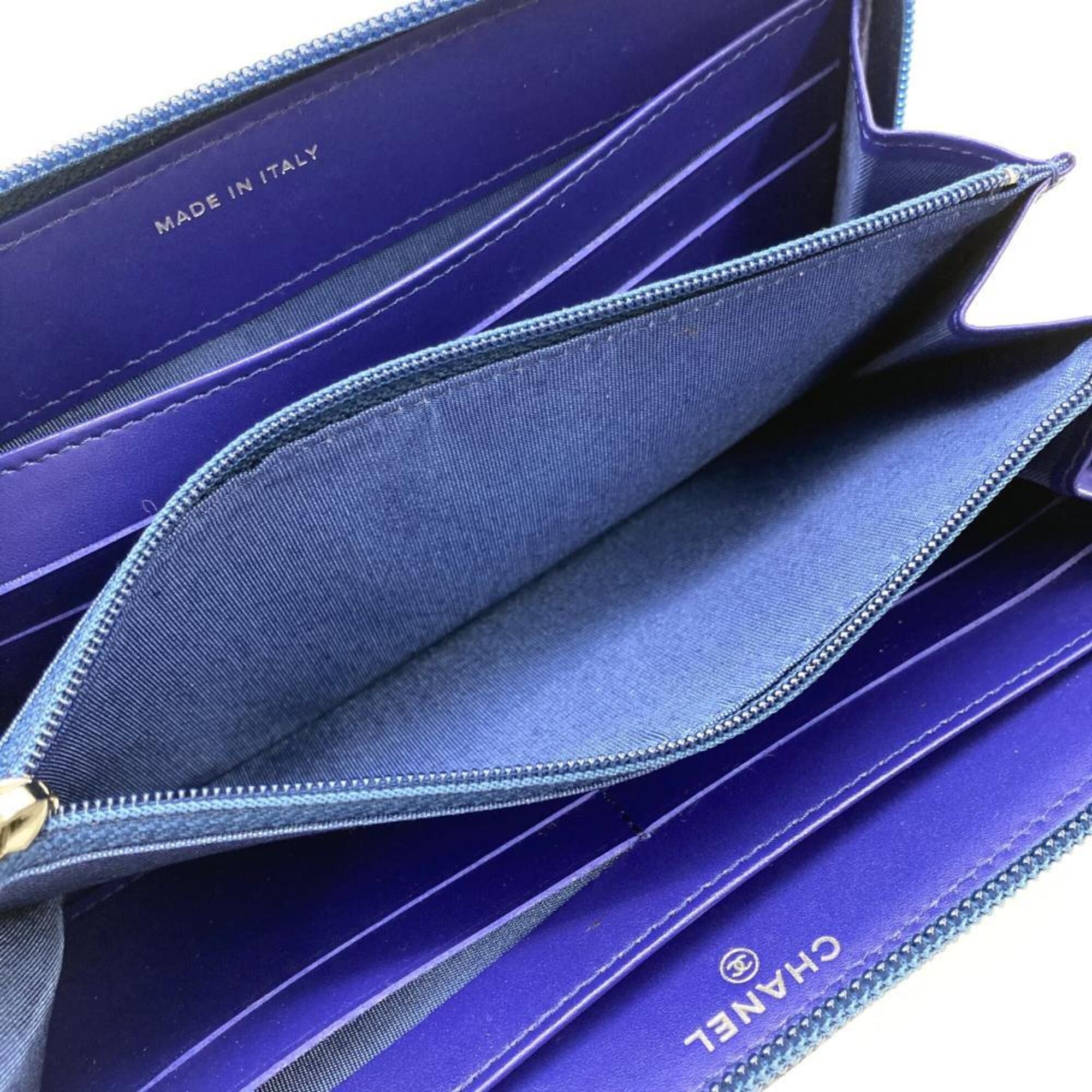 Leather Long Wallet (Bi-Fold) (Pre-Owned) - Chanel - Modalova