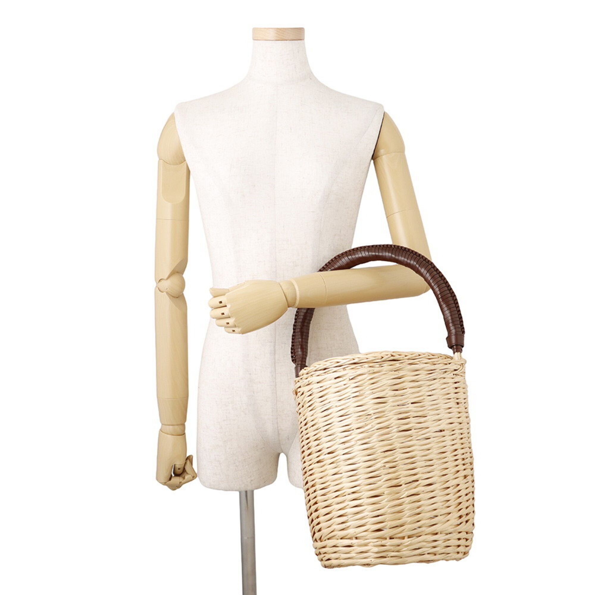 Raffia Leather Basket Handbag (Pre-Owned) - Celine - Modalova