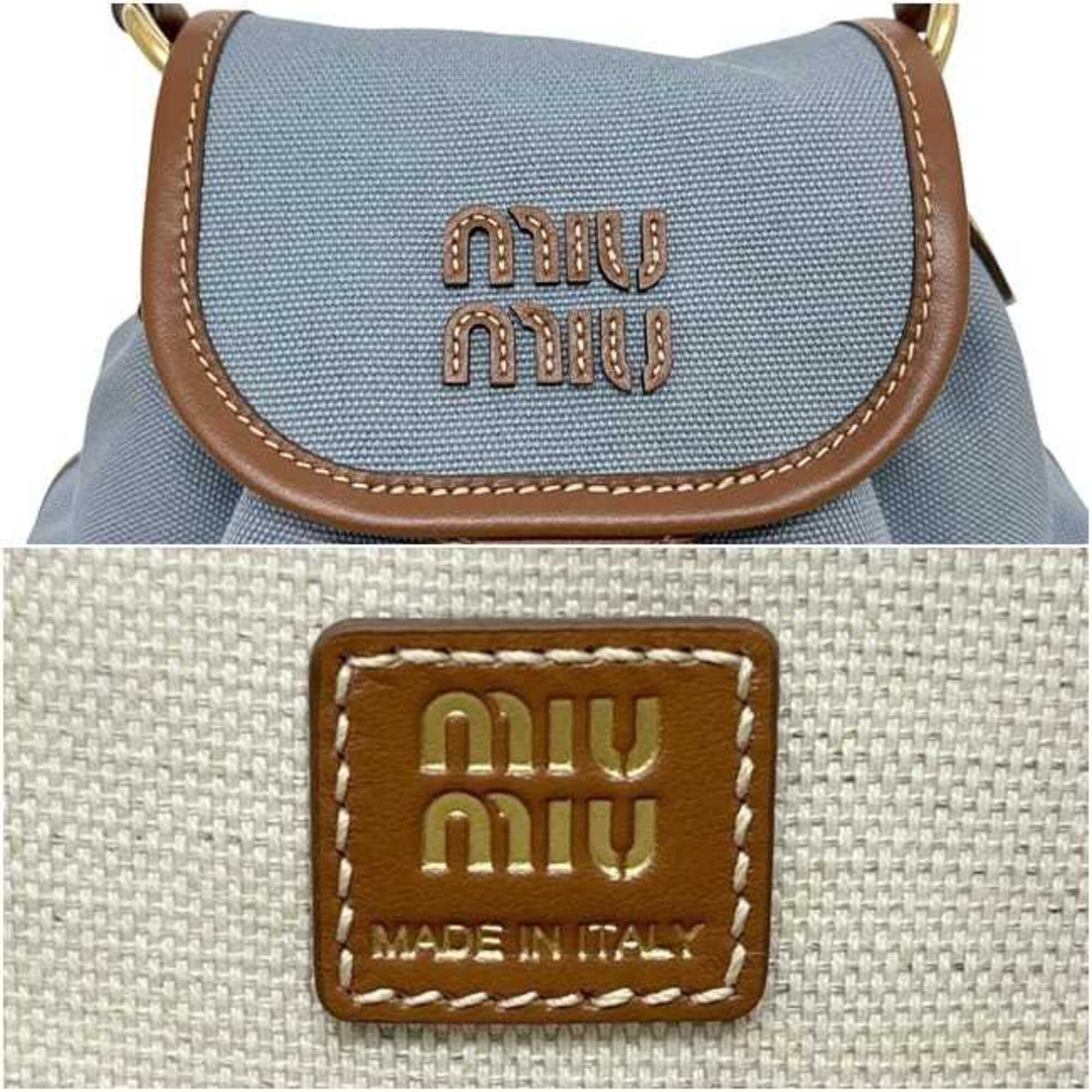 Canvas Leather Backpack (Pre-Owned) - Miu Miu - Modalova