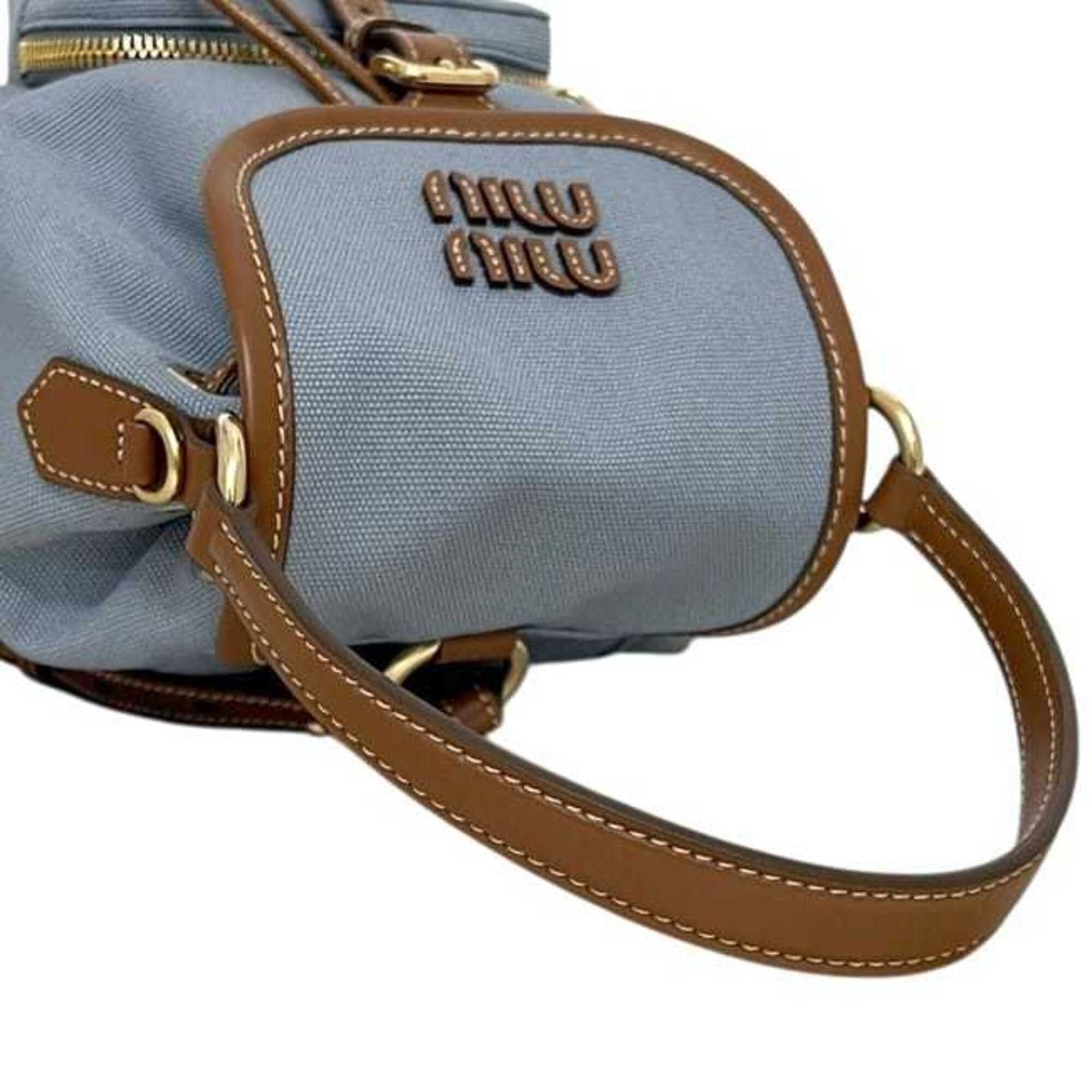 Canvas Leather Backpack (Pre-Owned) - Miu Miu - Modalova