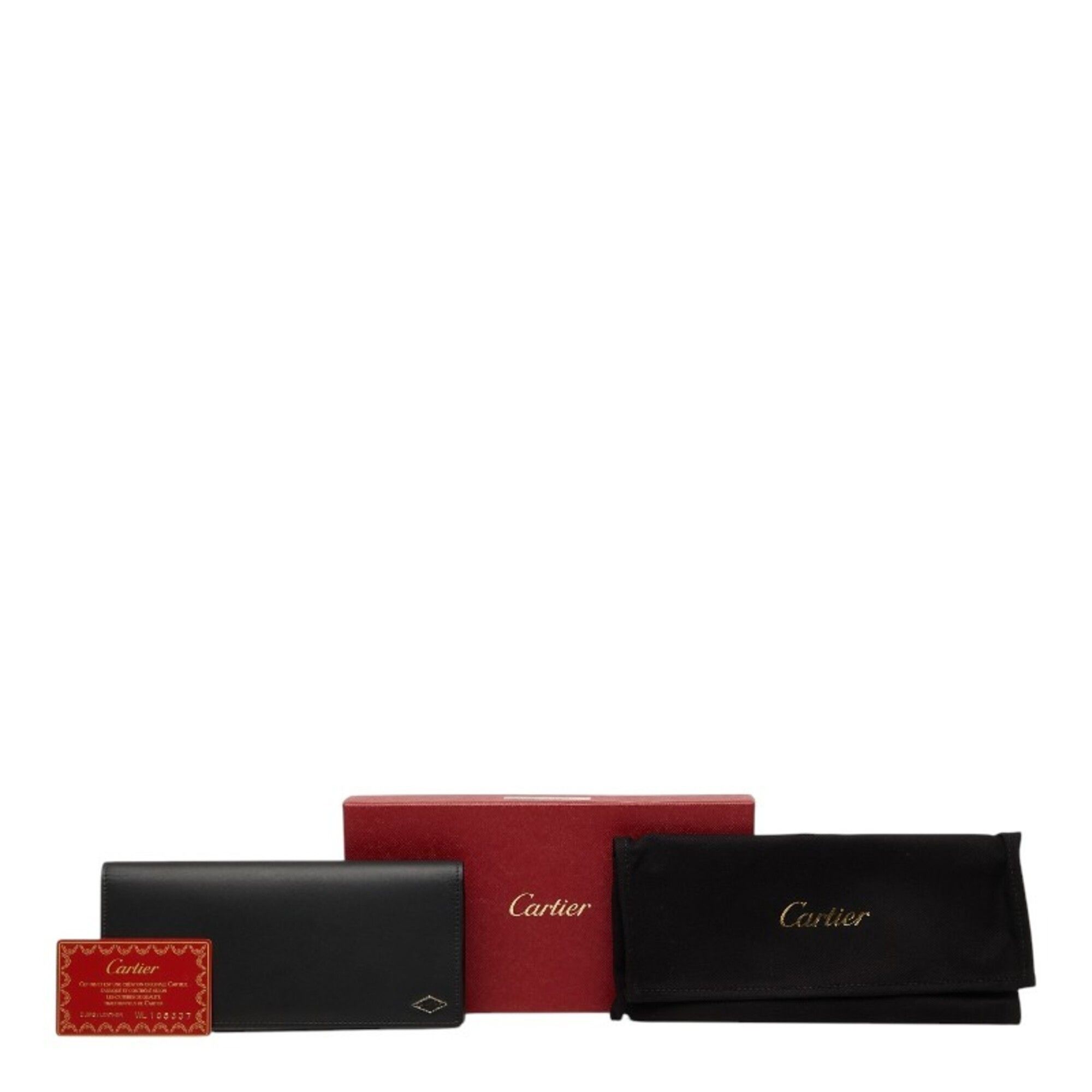 Leather Long Wallet (Bi-Fold) (Pre-Owned) - Cartier - Modalova