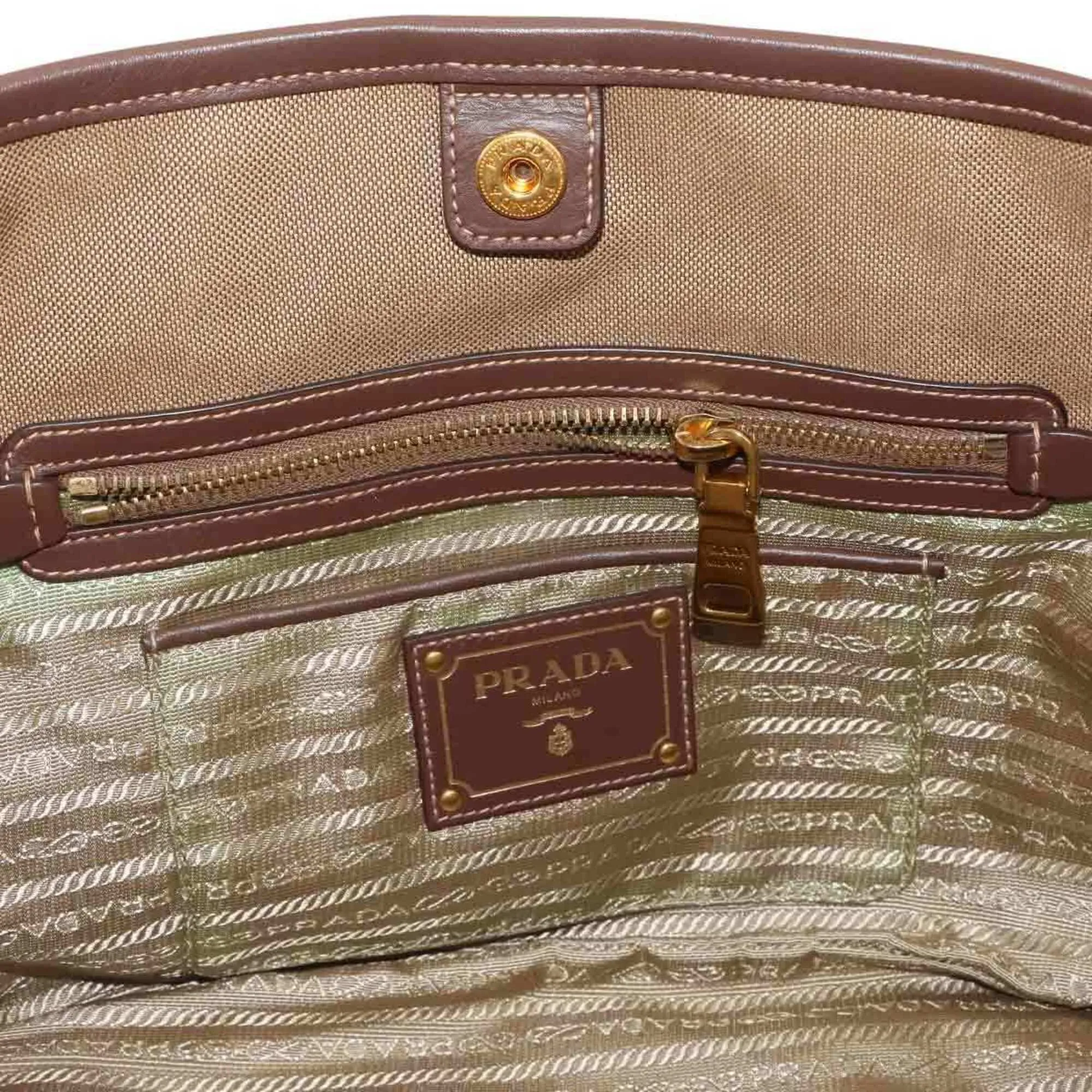 Canvas Leather Handbag (Pre-Owned) - Prada - Modalova