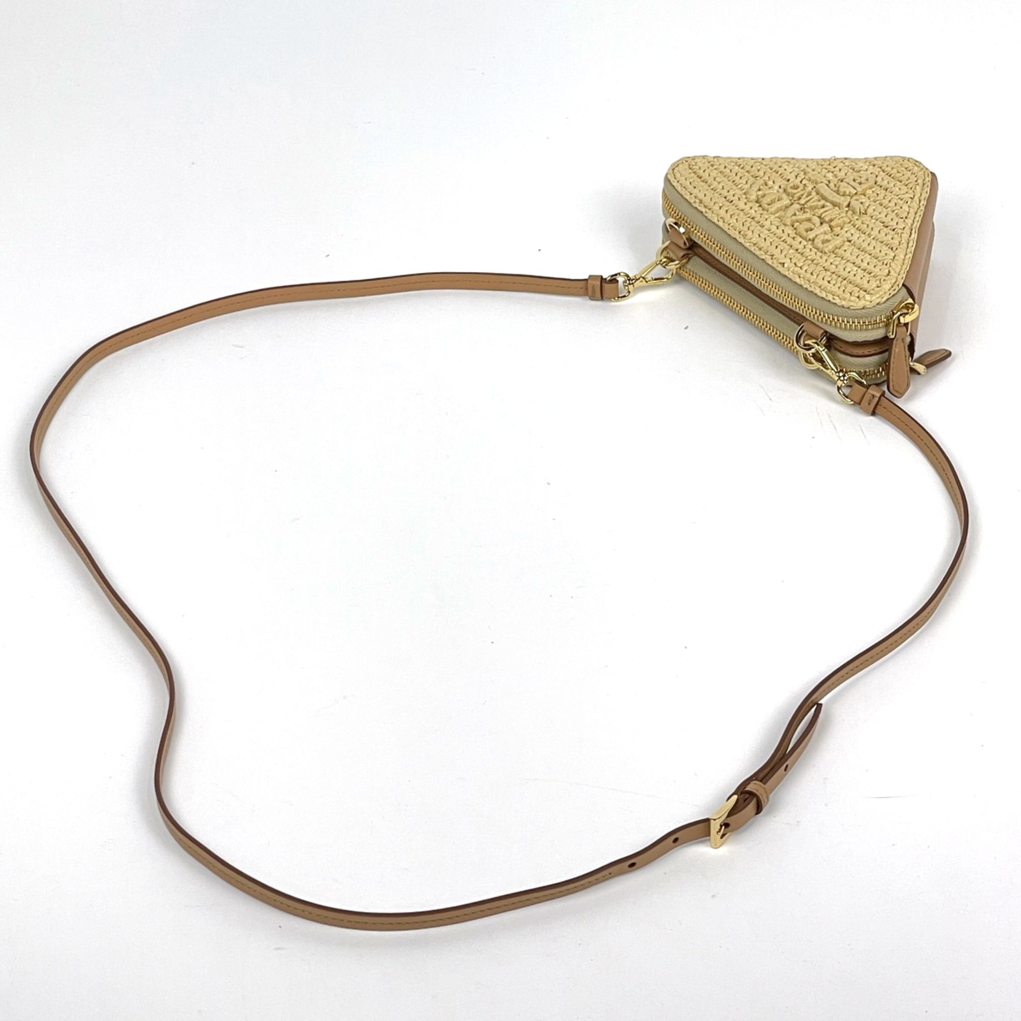 Raffia Leather Shoulder Bag (Pre-Owned) - Prada - Modalova