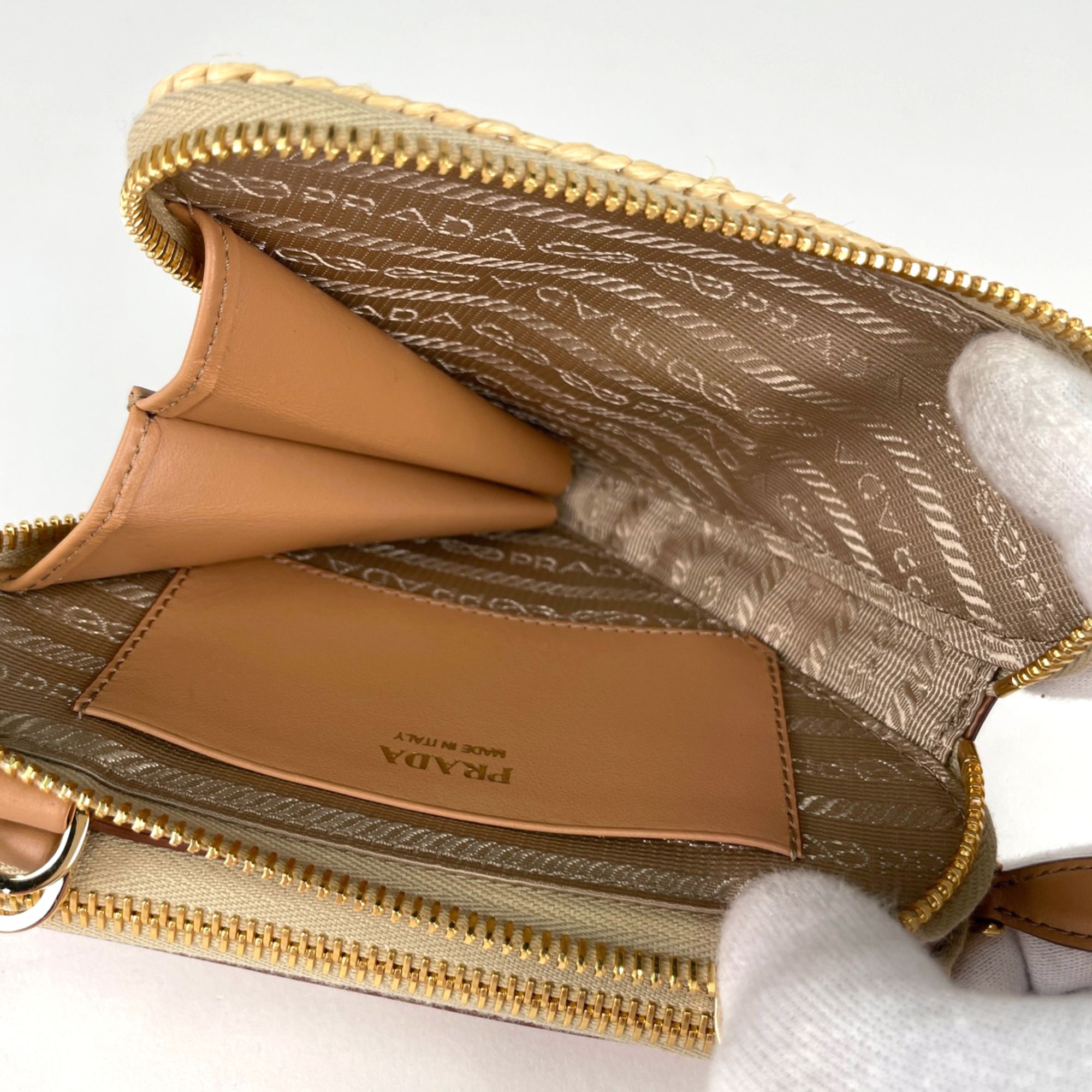 Raffia Leather Shoulder Bag (Pre-Owned) - Prada - Modalova