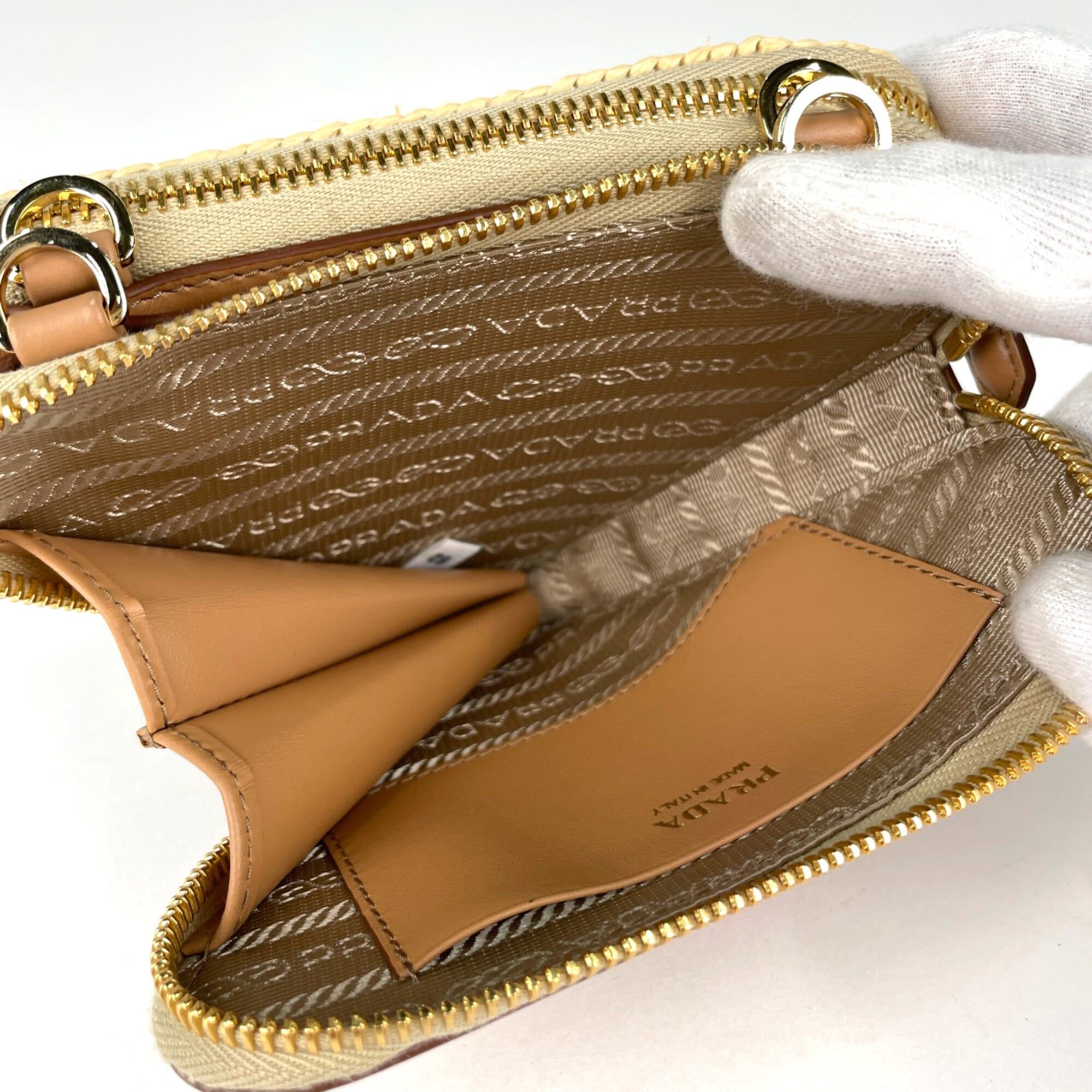 Raffia Leather Shoulder Bag (Pre-Owned) - Prada - Modalova