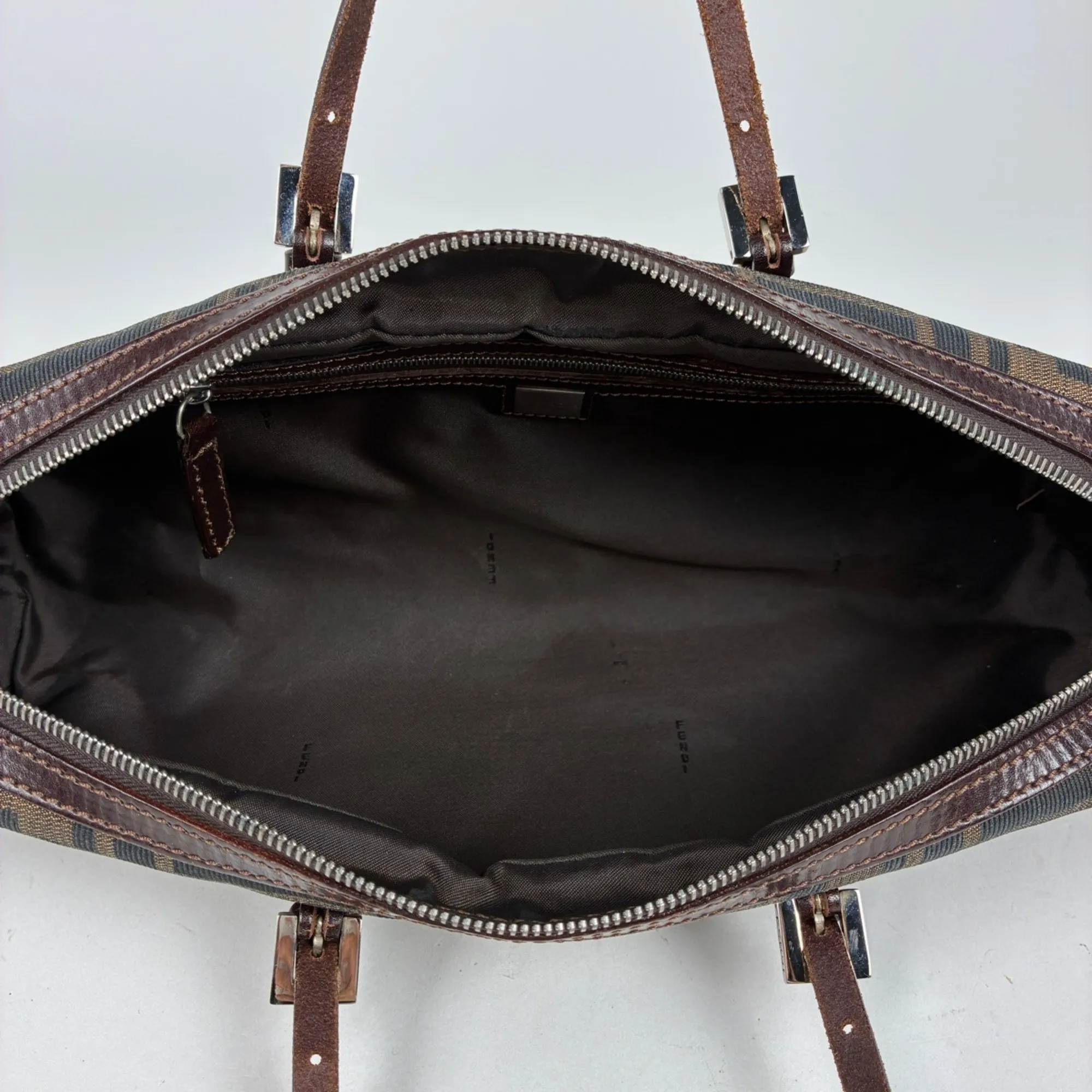 Zucca Canvas Leather Handbag (Pre-Owned) - Fendi - Modalova