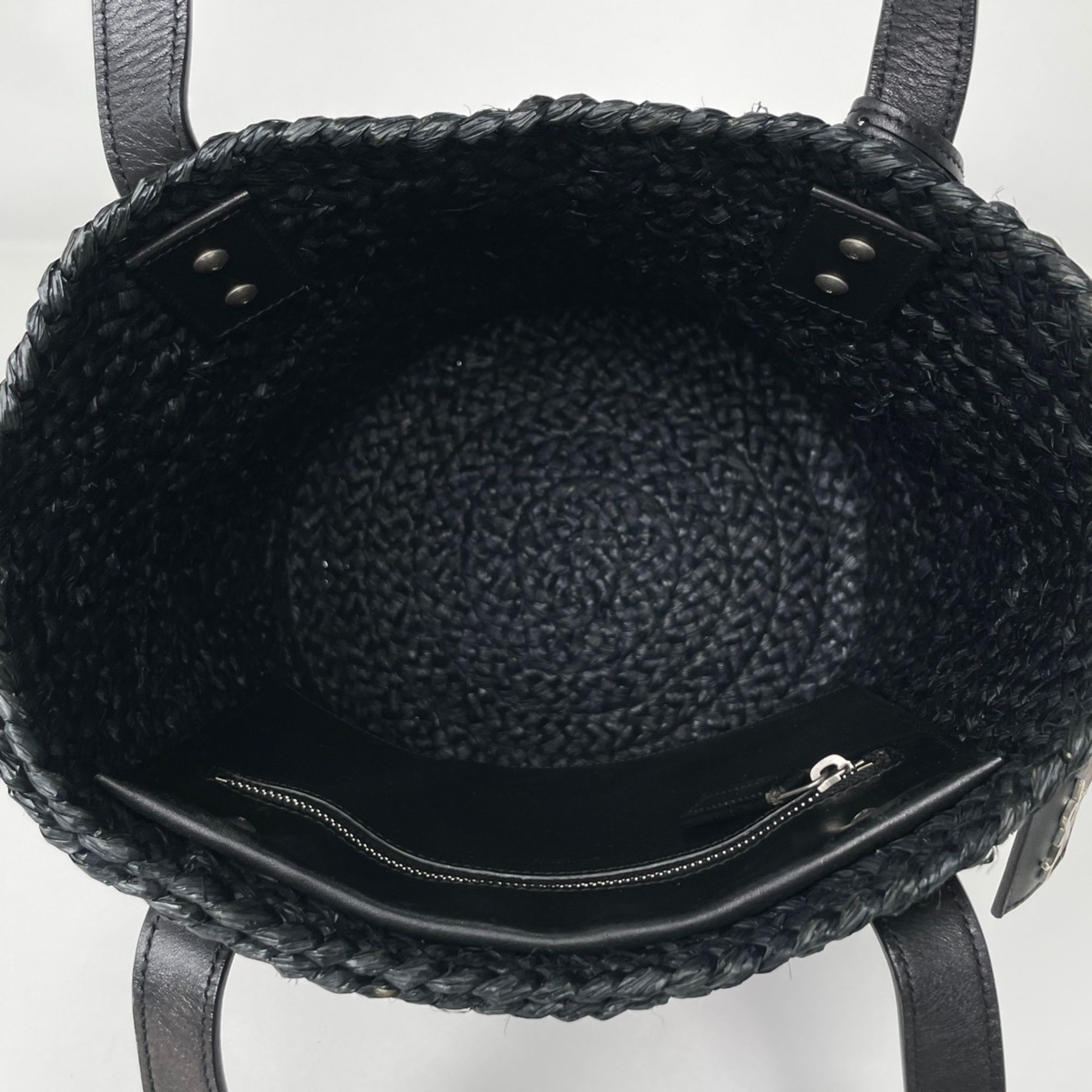 Raffia Leather Tote Bag (Pre-Owned) - Saint Laurent - Modalova