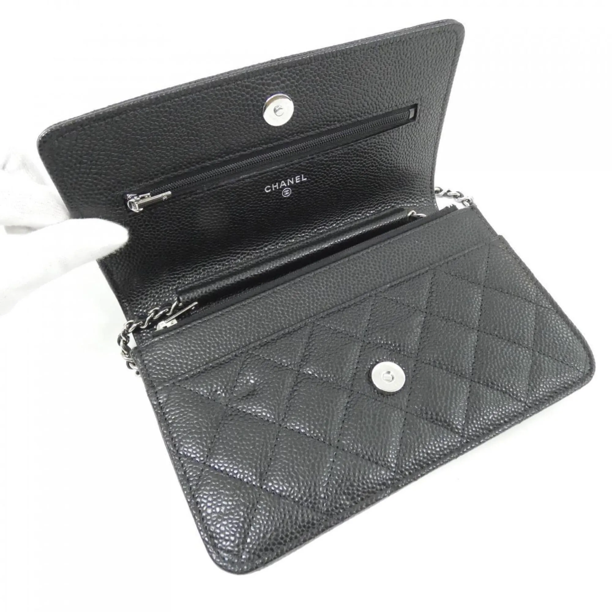 Grained Calfskin Chain/Shoulder Wallet (Pre-Owned) - Chanel - Modalova